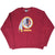 Full front of burgundy Washington Redskins crewneck sweatshirt with centered team graphic