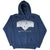 Full front view of navy Penn State Nittany Lions hoodie with drawstrings, chest print, and pouch pocket