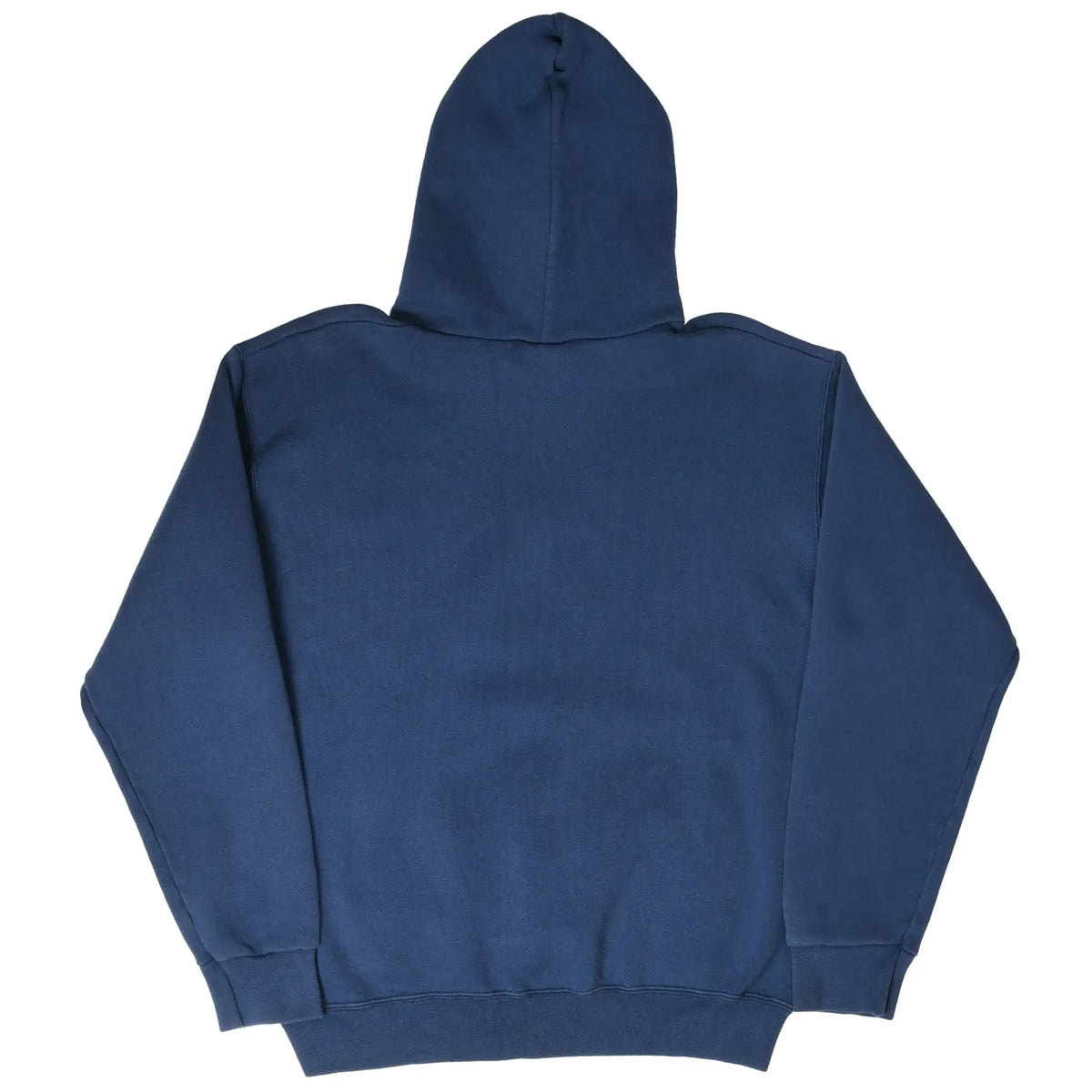 Back of navy Penn State hooded sweatshirt with a plain design
