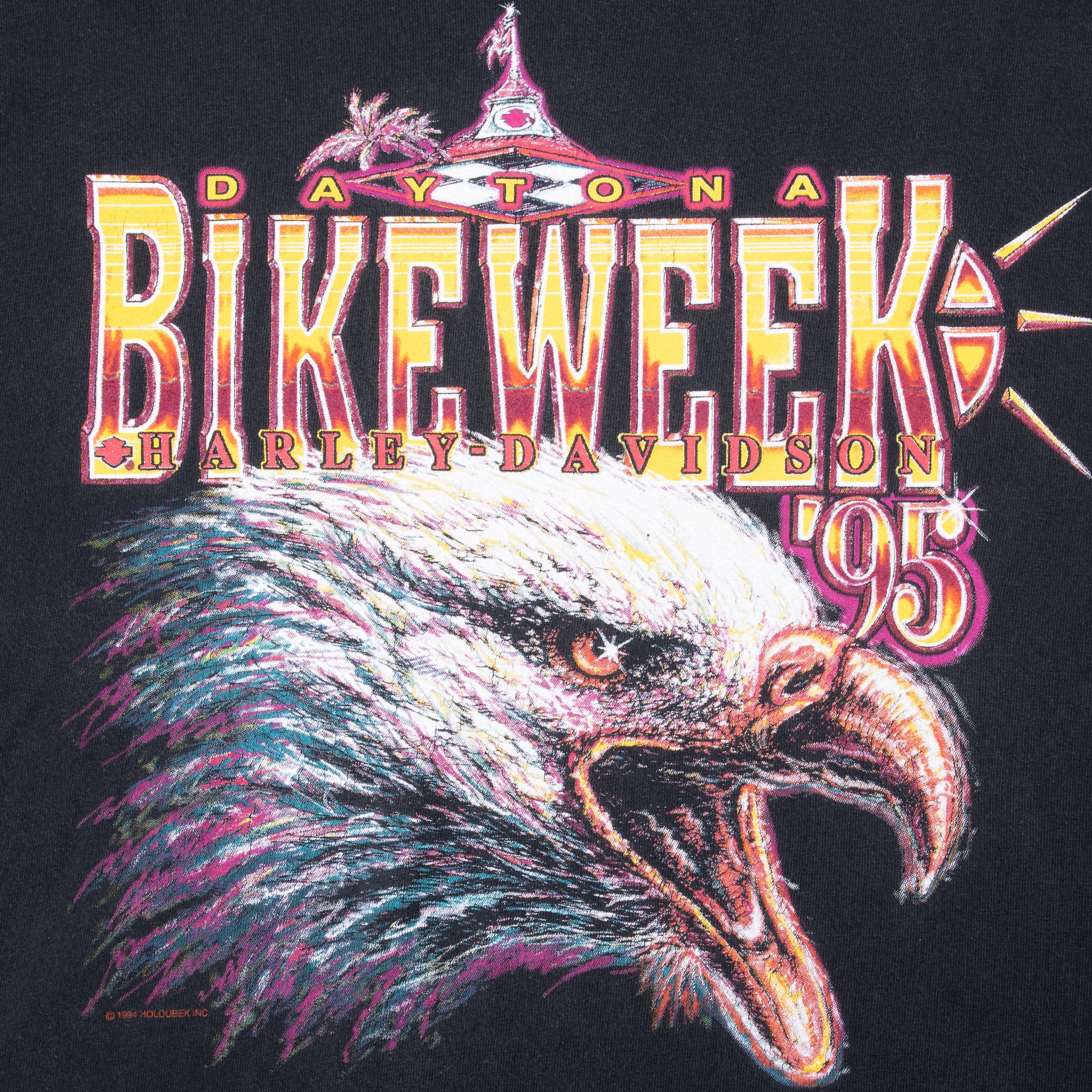 Vintage Harley Davidson Daytona Bike Week 1995 Tee Shirt Size XL Made In Usa With Single Stitch Sleeves