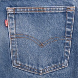 Beautiful Indigo Levis 505 Jeans Made in USA with a medium light blue wash.  Size on Tag 31X34  Back Button #650