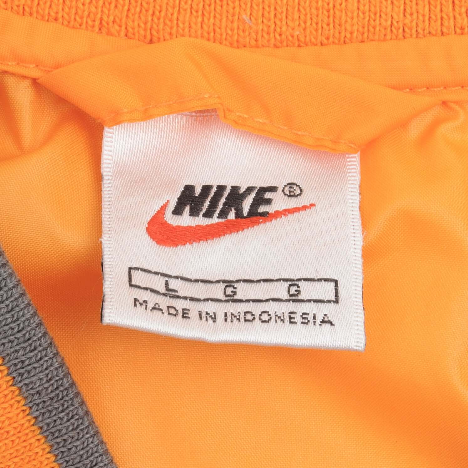Vintage Nike Pullover Windbreaker Orange & White Jacket 1990S Size Large