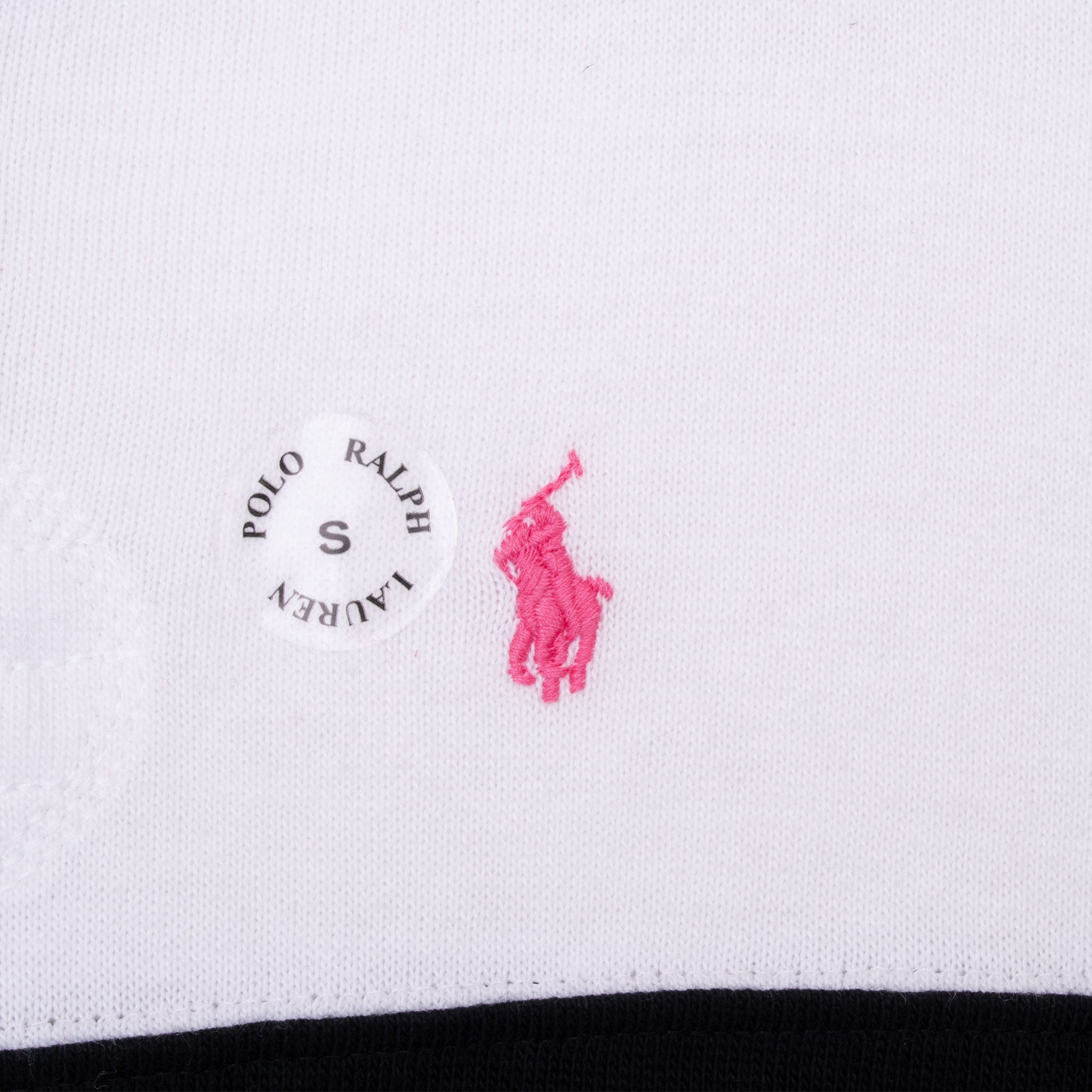 Vintage Ralph Lauren White &amp; Black Rugby Polo Shirt 1990S Size Small Deadstock