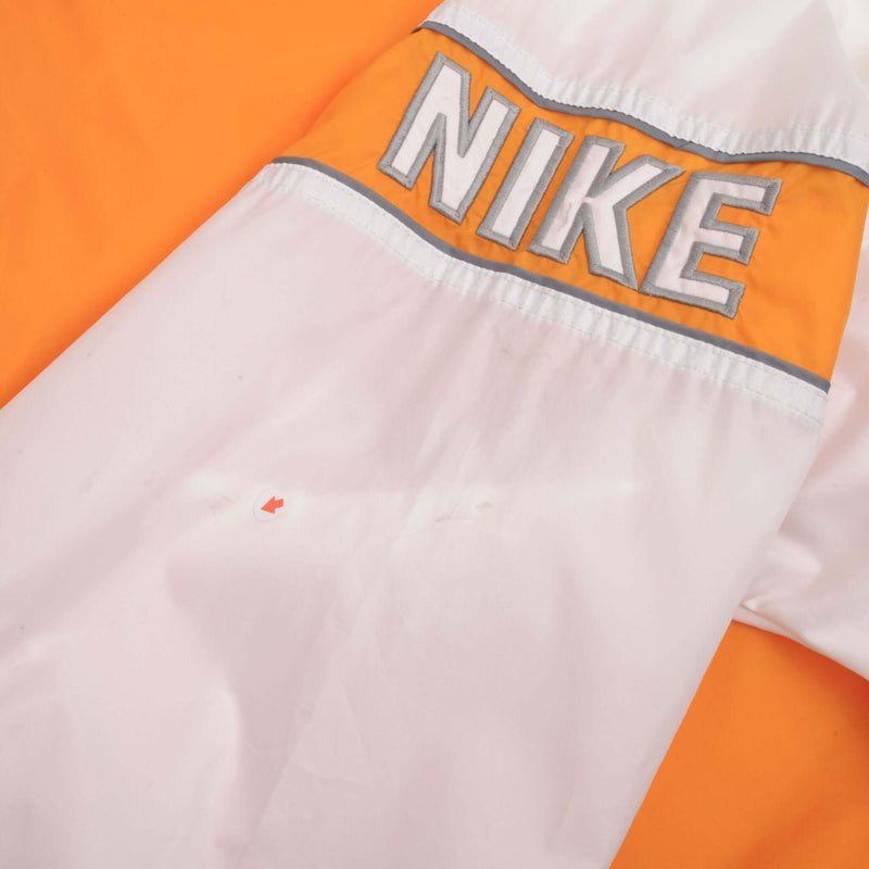 VINTAGE NIKE PULLOVER WINDBREAKER ORANGE & WHITE JACKET 1990S SIZE LARGE