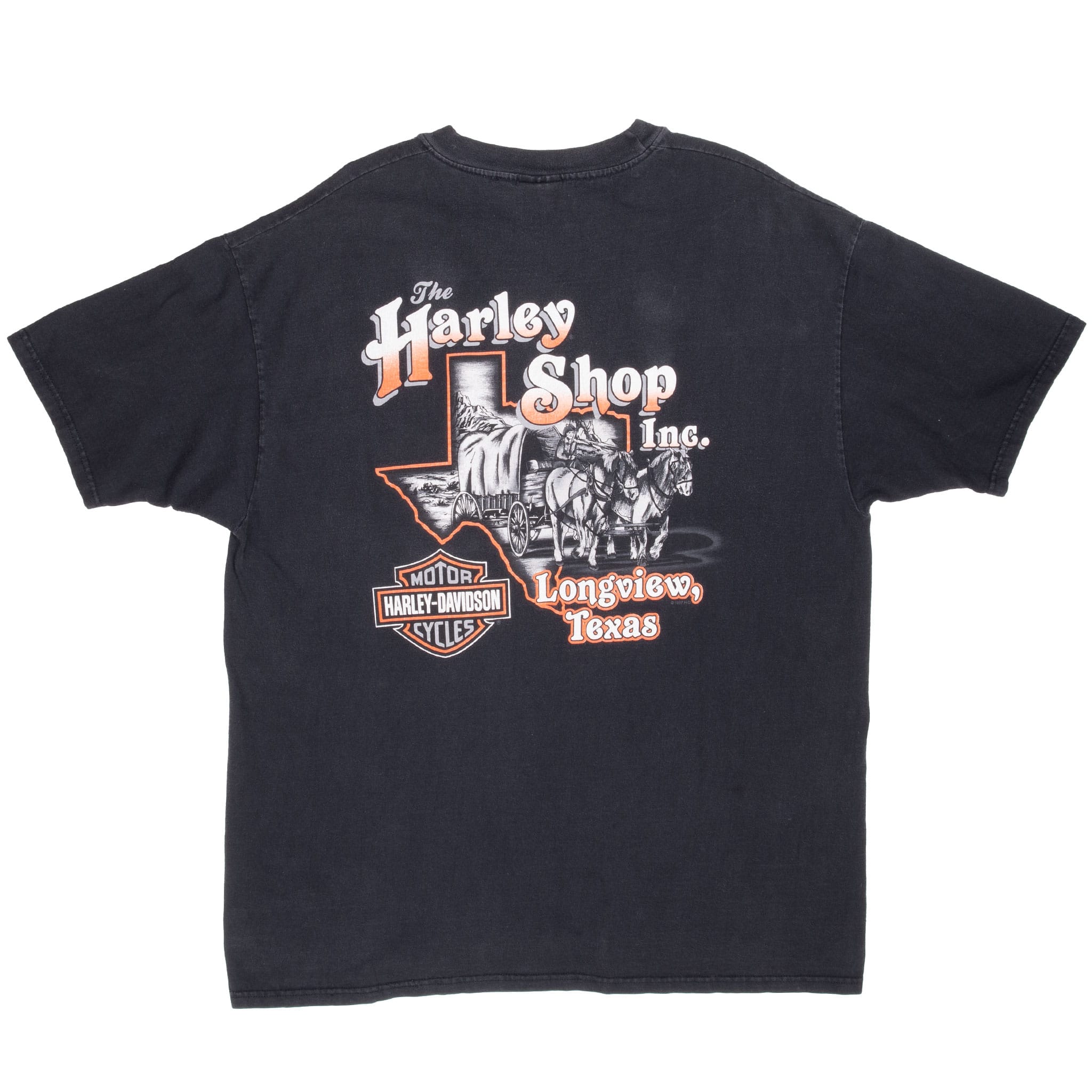 VINTAGE HARLEY DAVIDSON LONGVIEW TEXAS 1998 TEE SHIRT SIZE XL MADE IN USA