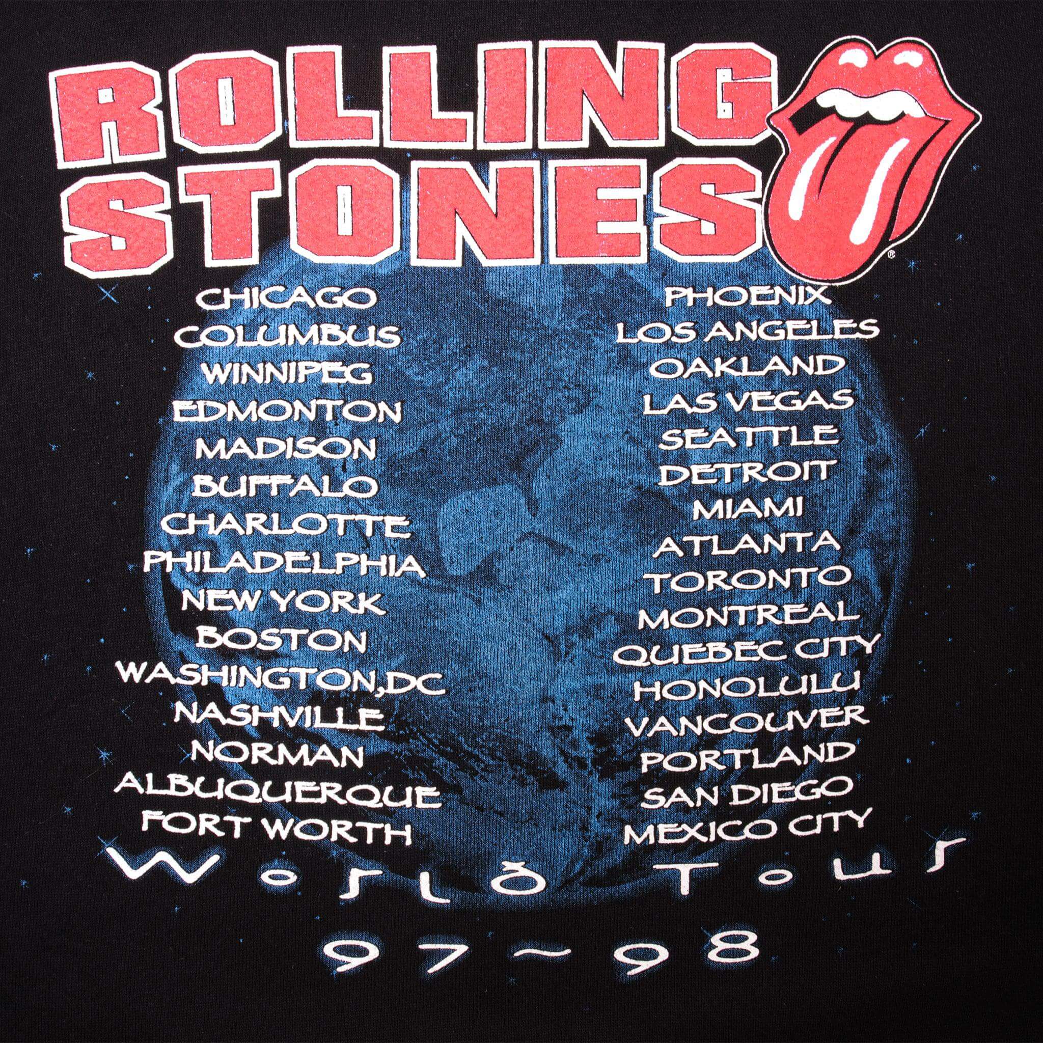 VINTAGE ROLLING STONES WORLD TOUR 97-98 SWEATSHIRT 1997 SIZE