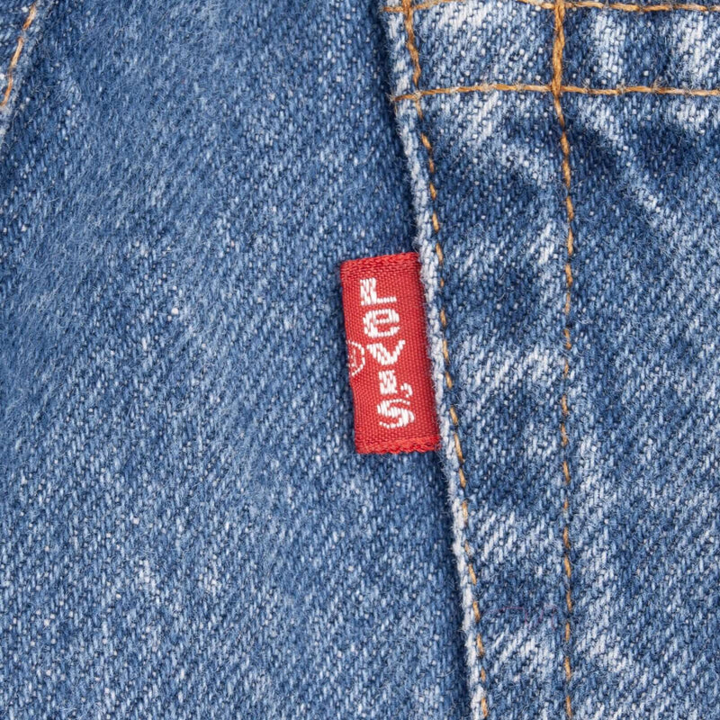 Beautiful Indigo Levis 517 Jeans With Blue Bar Tacks 1980s Made in USA with Medium Wash Talon Zipper  Size on tag 32X32 Actual Size 31X31 Back Button #2