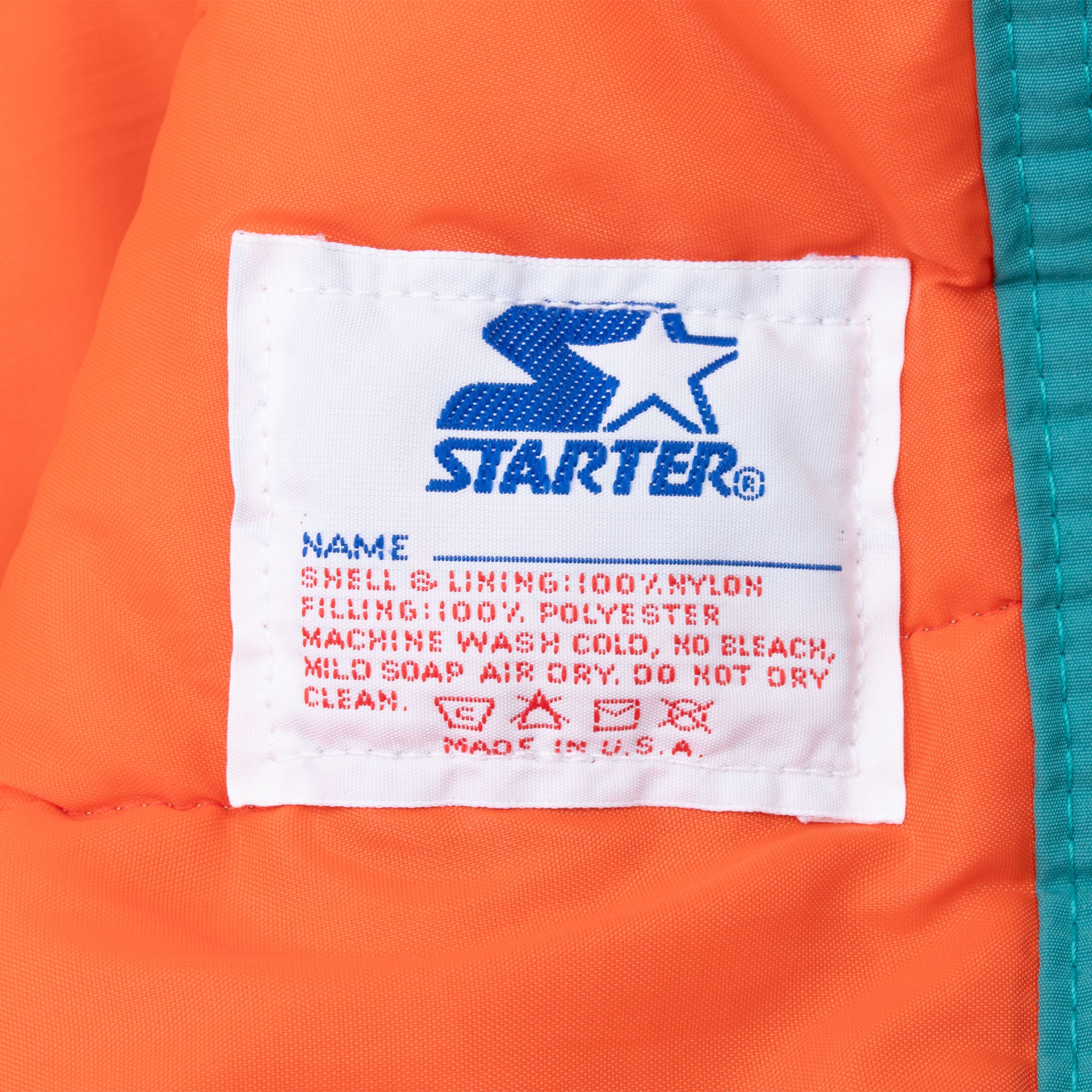 Vintage Nfl Miami Dolphin Hooded Windbreaker Starter Jacket 1990S Size Large Made In USA