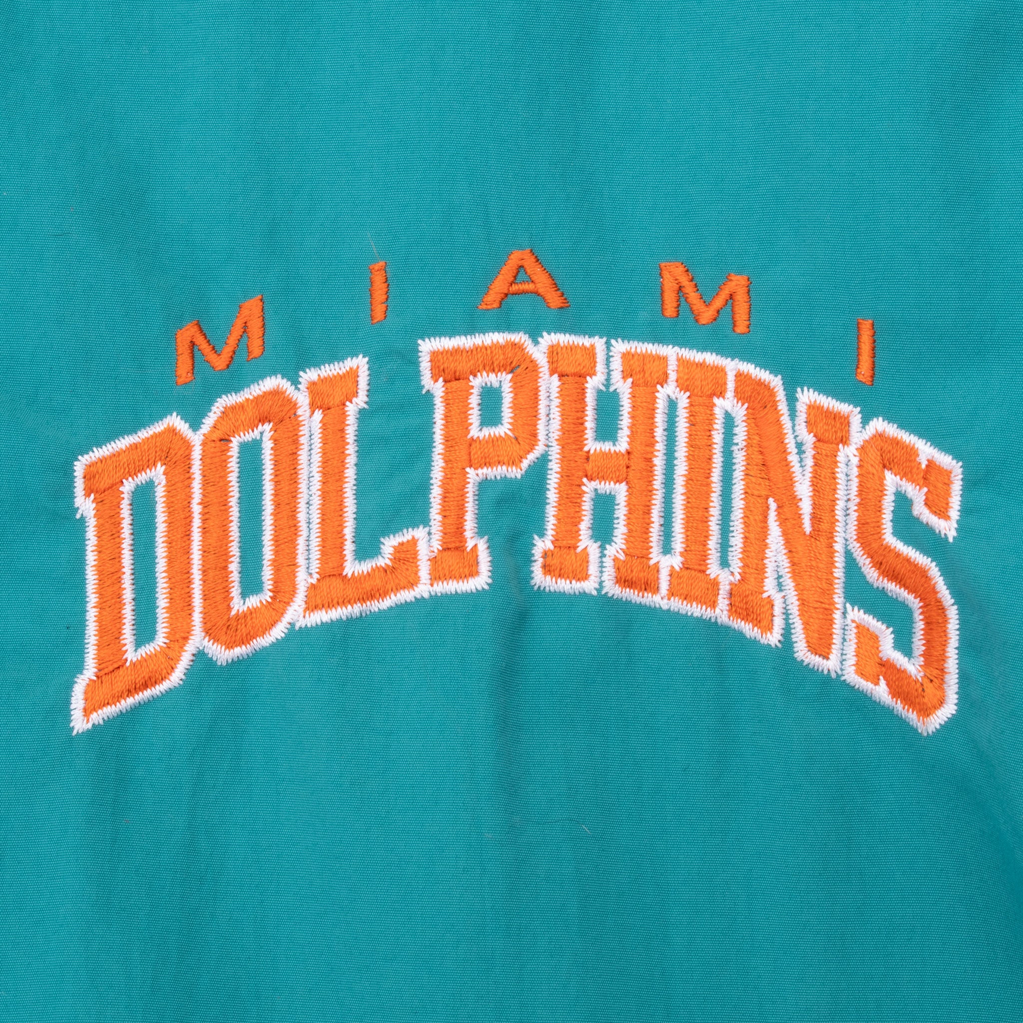 Vintage Nfl Miami Dolphin Hooded Windbreaker Starter Jacket 1990S Size Large Made In USA