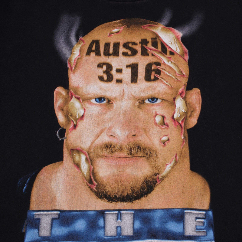Vintage WWF Steve Austin 3:16 The Hard Way Tee Shirt 1998 Size XL