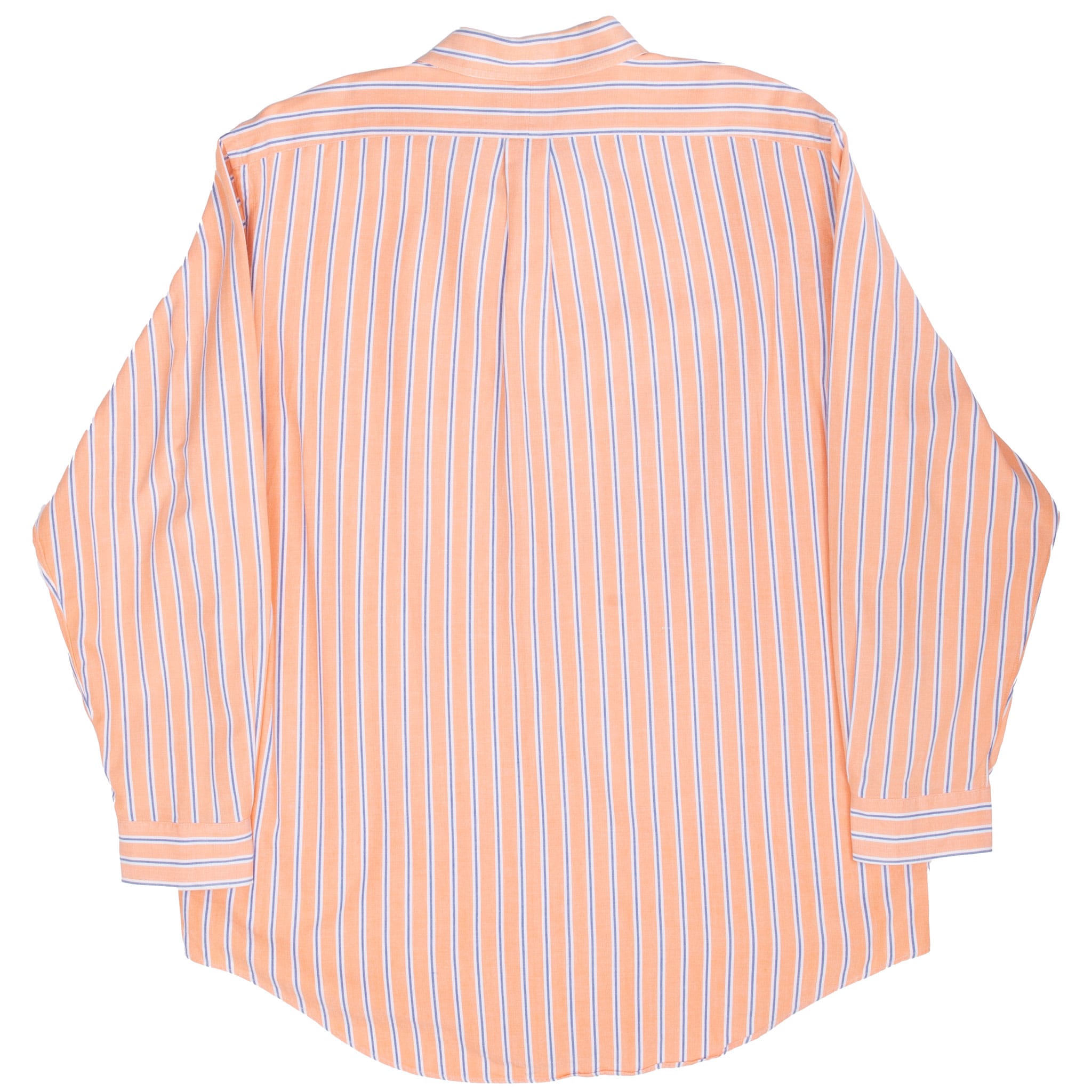 VINTAGE POLO RALPH LAUREN PEACH BLUE STRIPED SHIRT 1990S SIZE 17X33 XL