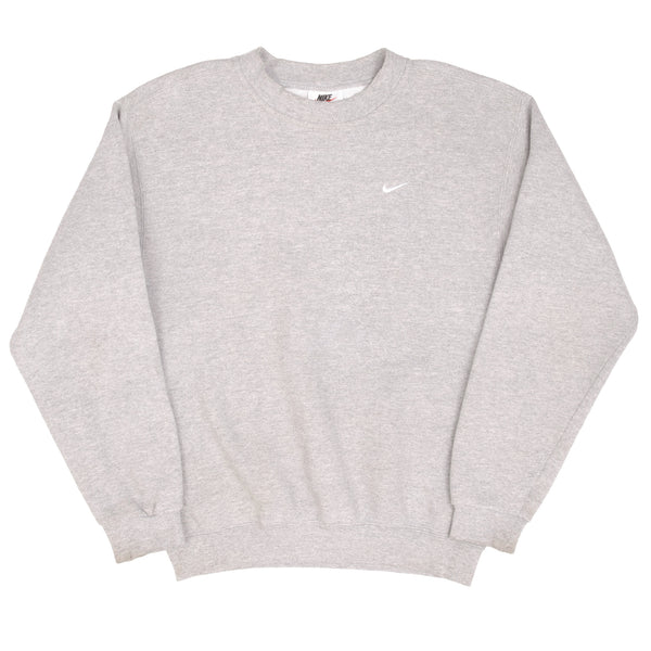 Vintage Nike Swoosh Gray Crewneck Sweatshirt 1990S Size Small
