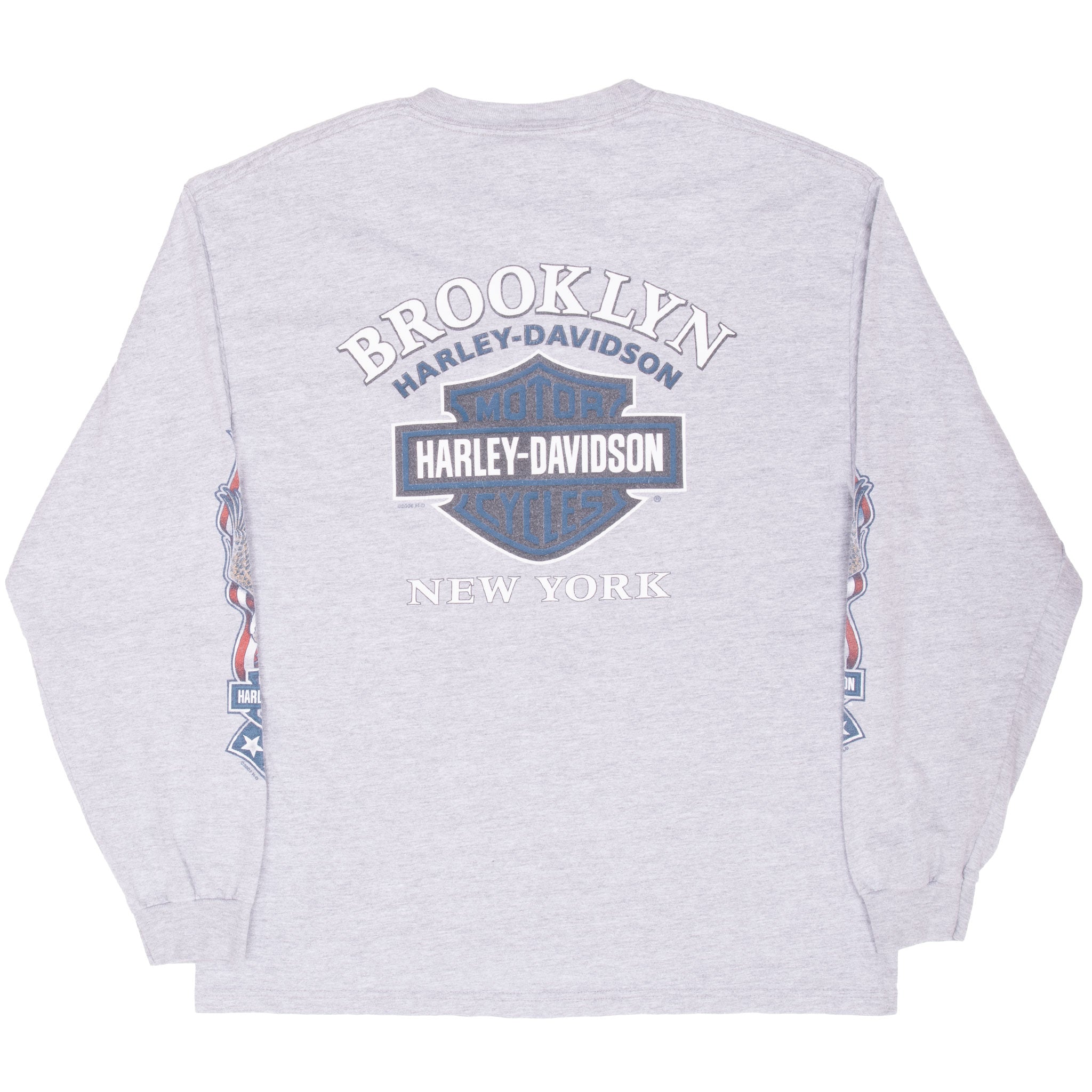 Vintage Harley Davidson Brooklyn Long Sleeve Tee Shirt 2007 Size Large Made In Usa