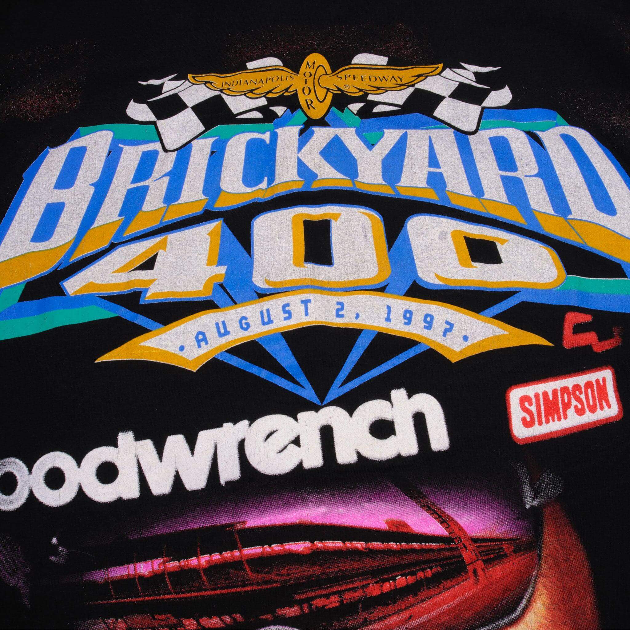 Vintage Nascar Dale Earnhardt Number 3 Brickyard 400 August 2, 1997 Tee Shirt Size XLarge With Single Stitch Sleeve Made In USA