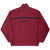 Back of burgundy Nike windbreaker with black stripe and large Swoosh