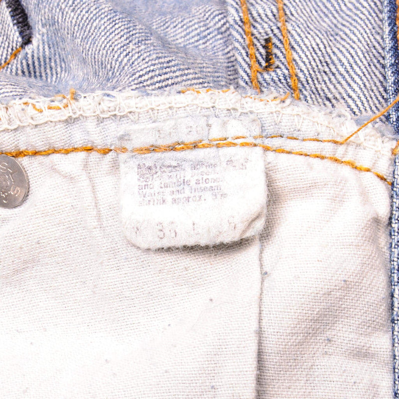 VINTAGE LEVIS 501 JEANS INDIGO REDLINE SELVEDGE 80s SIZE 34W L31 MADE IN USA