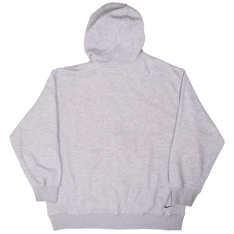 Vintage Nike Spellout Grey Full Zip Hoodie Sweatshirt 2000S Size Large