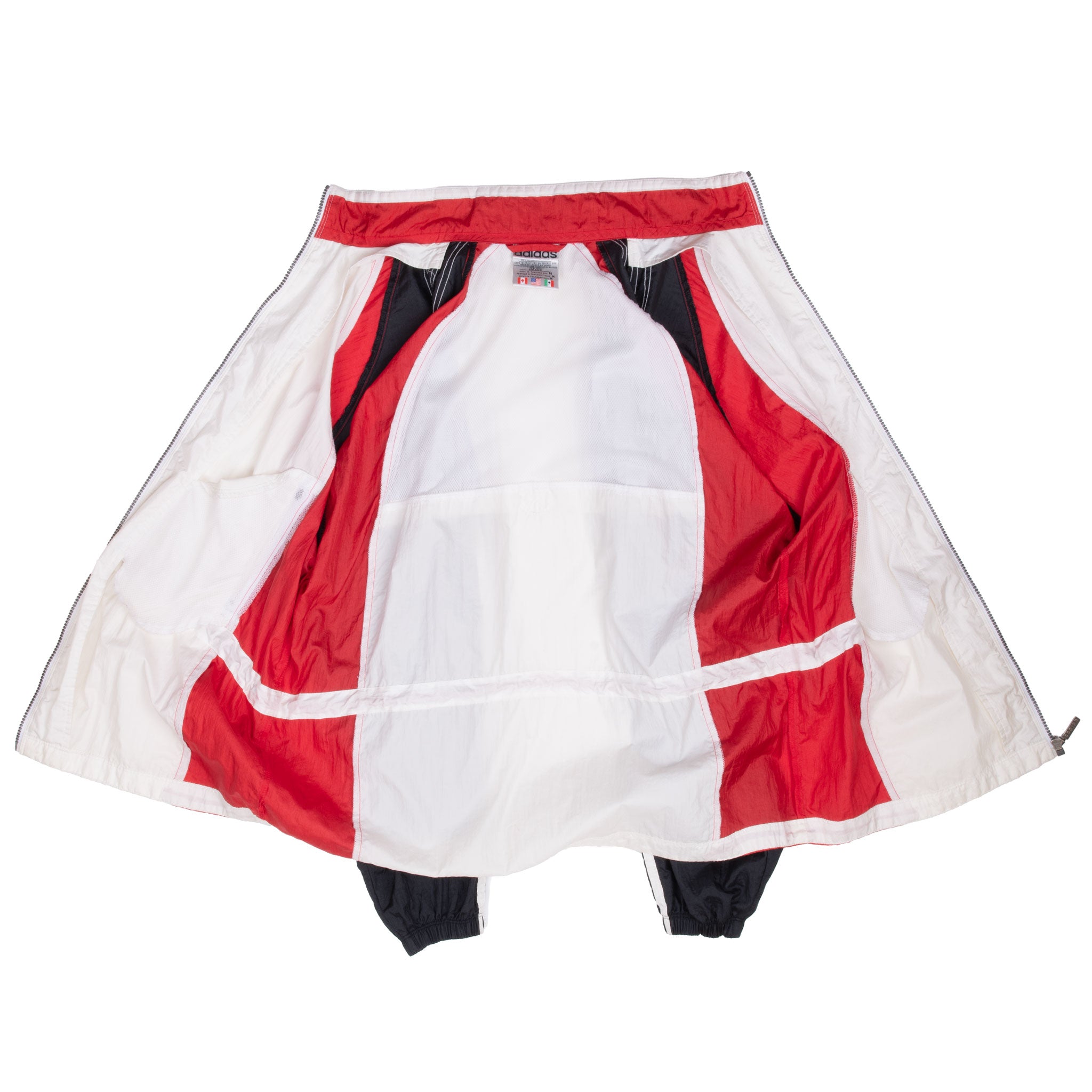Vintage Adidas White Red Black Windbreaker Jacket 1990S Size Medium