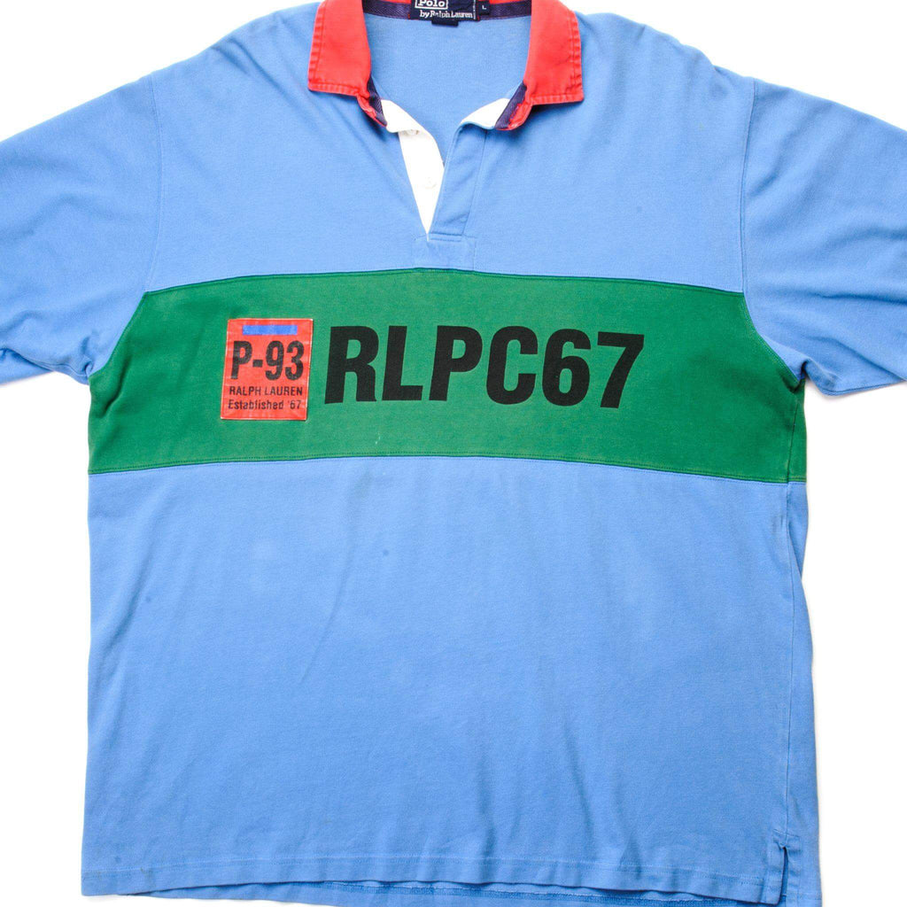 VINTAGE POLO RALPH LAUREN P-93 RLPC67 POLO SHIRT 1990S SIZE LARGE