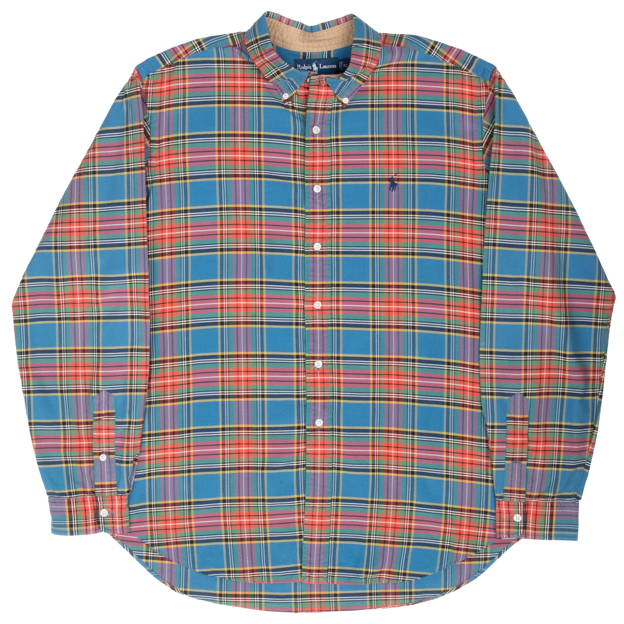 Vintage Ralph Lauren Plaid Checker Shirt 1990S Size XL