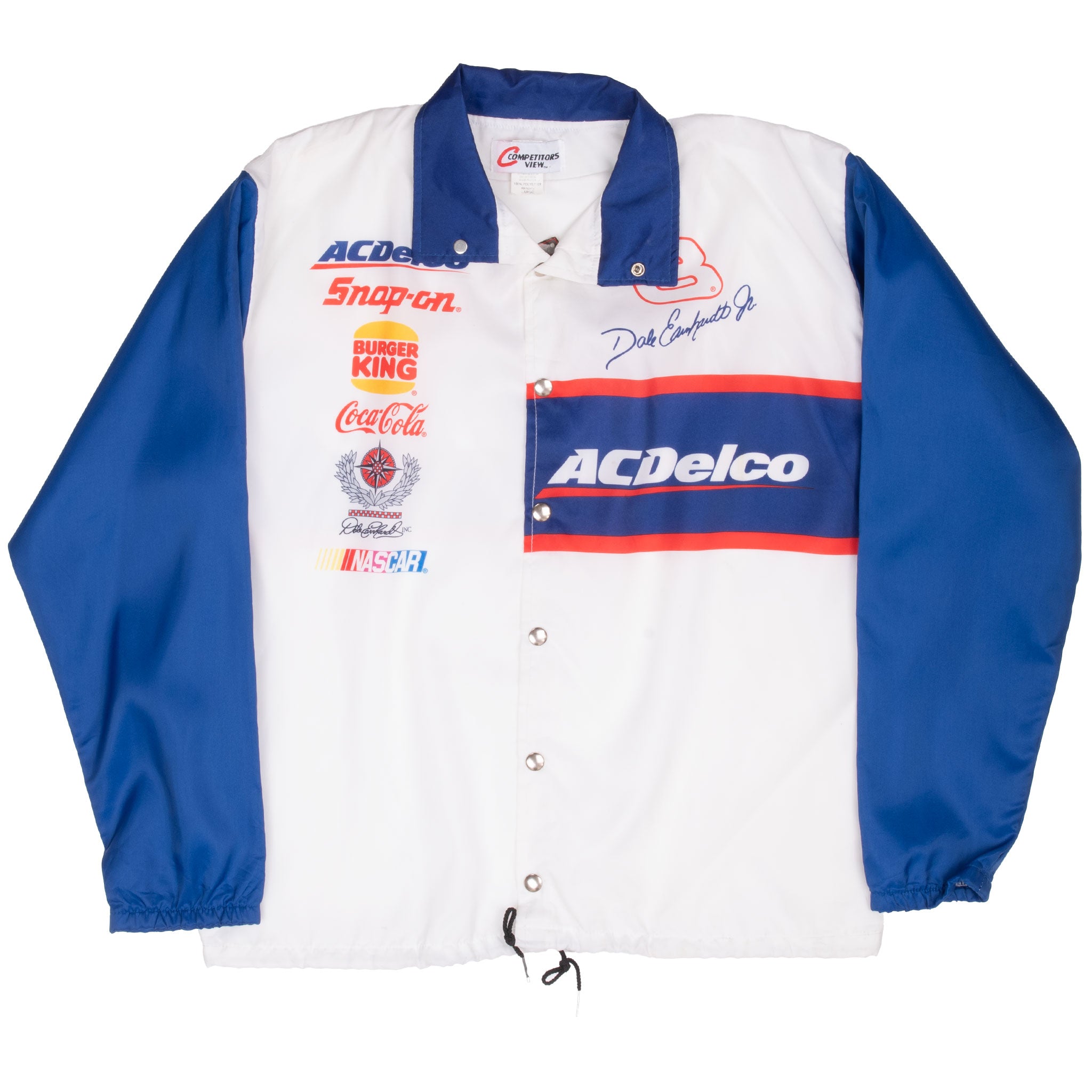 Vintage Nascar Dale Earnhardt Jr Windbreaker Jacket 1998 Size Large Made In USA Deadstock