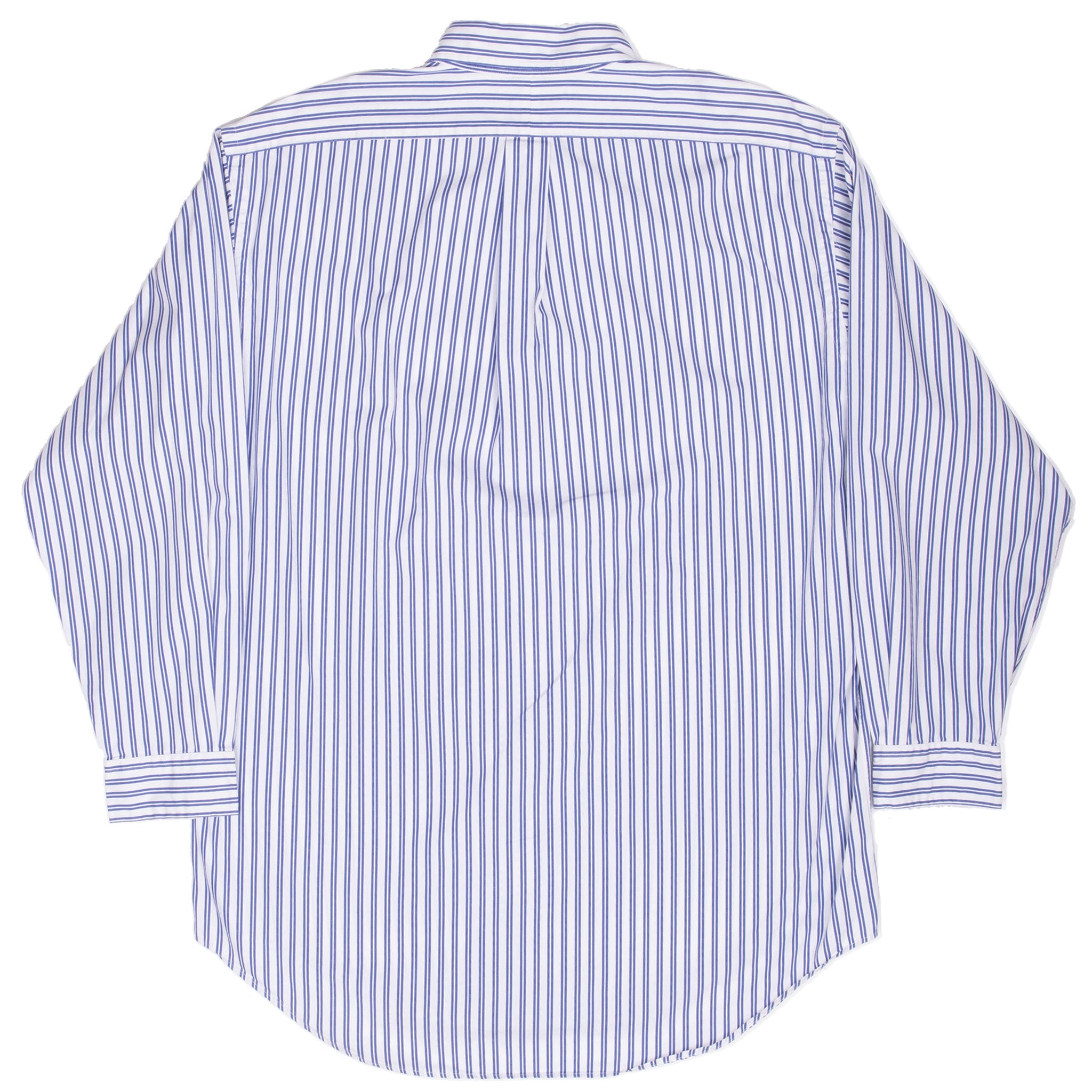 Vintage Ralph Lauren Blue Striped Shirt 1990S Size Medium 16 X 32 - 33