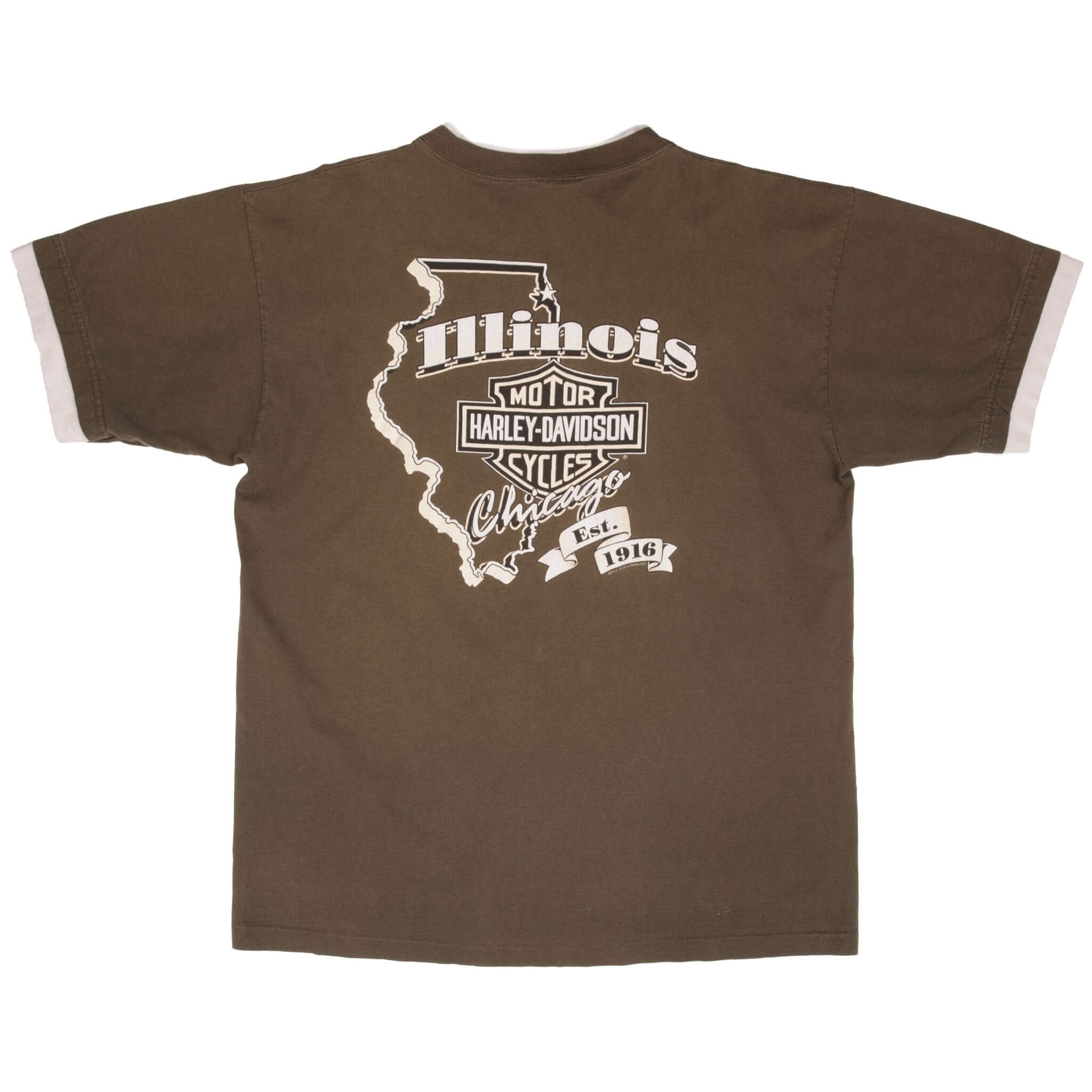 Vintage Harley Davidson Chicago Illinois 1990S Size XL Made In USA With Single Stitch Sleeves