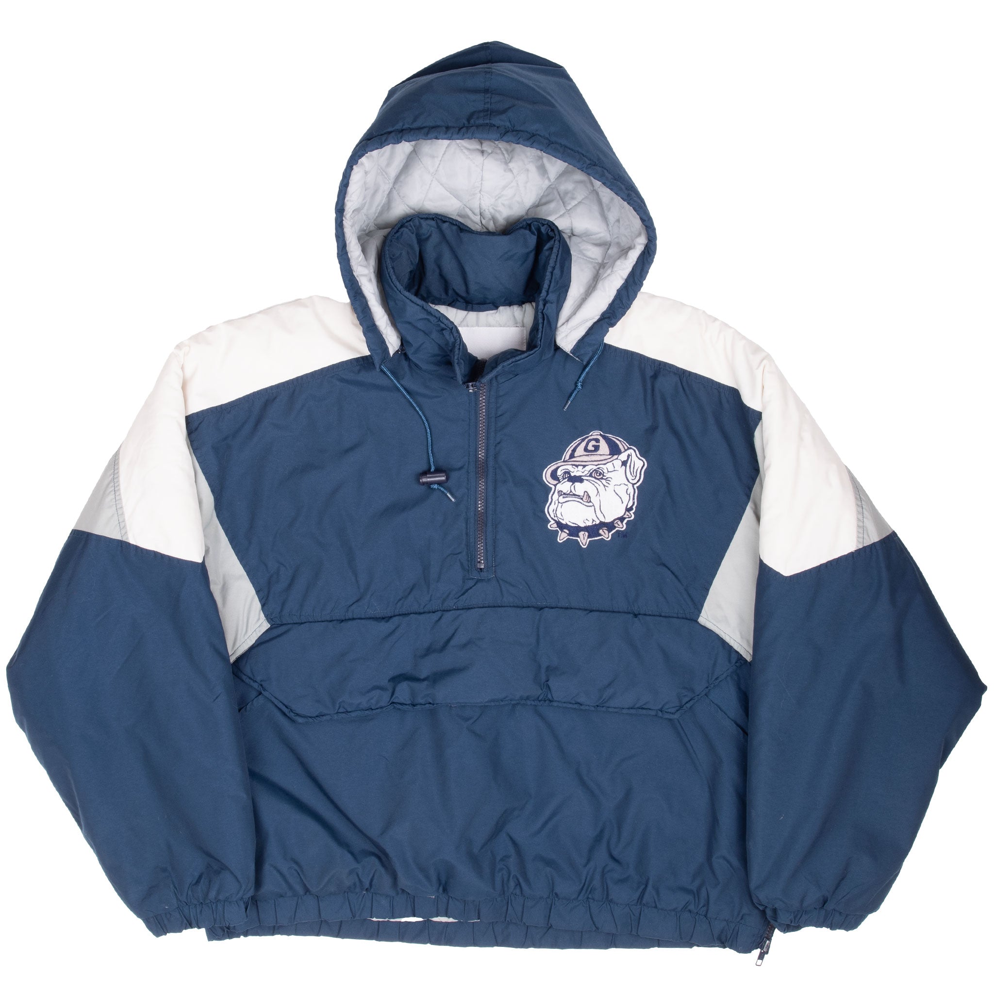 Vintage Ncaa Georgetown Hoyas Heavy Pullover Windbreaker Jacket 1990S Size Large