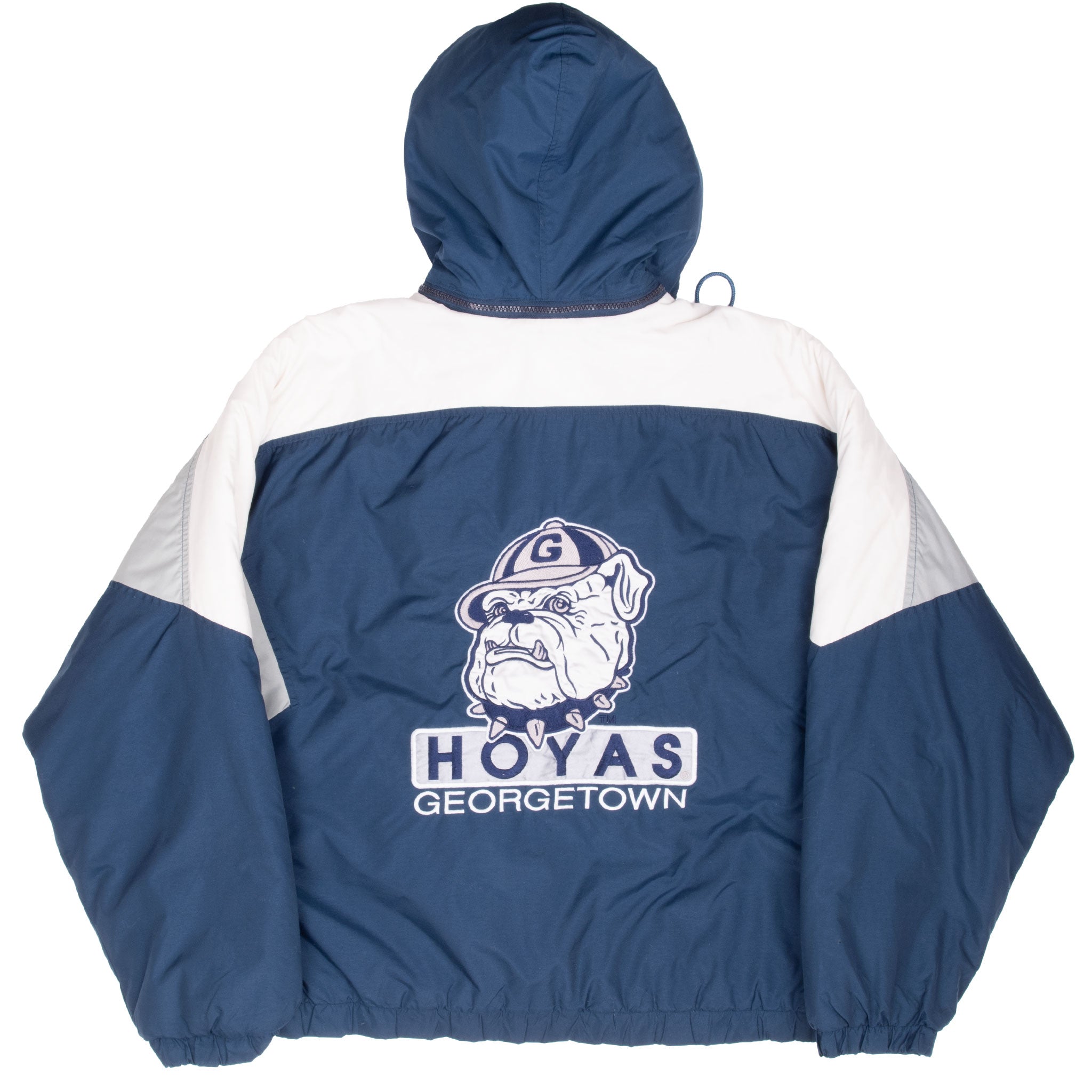 Vintage Ncaa Georgetown Hoyas Heavy Pullover Windbreaker Jacket 1990S Size Large