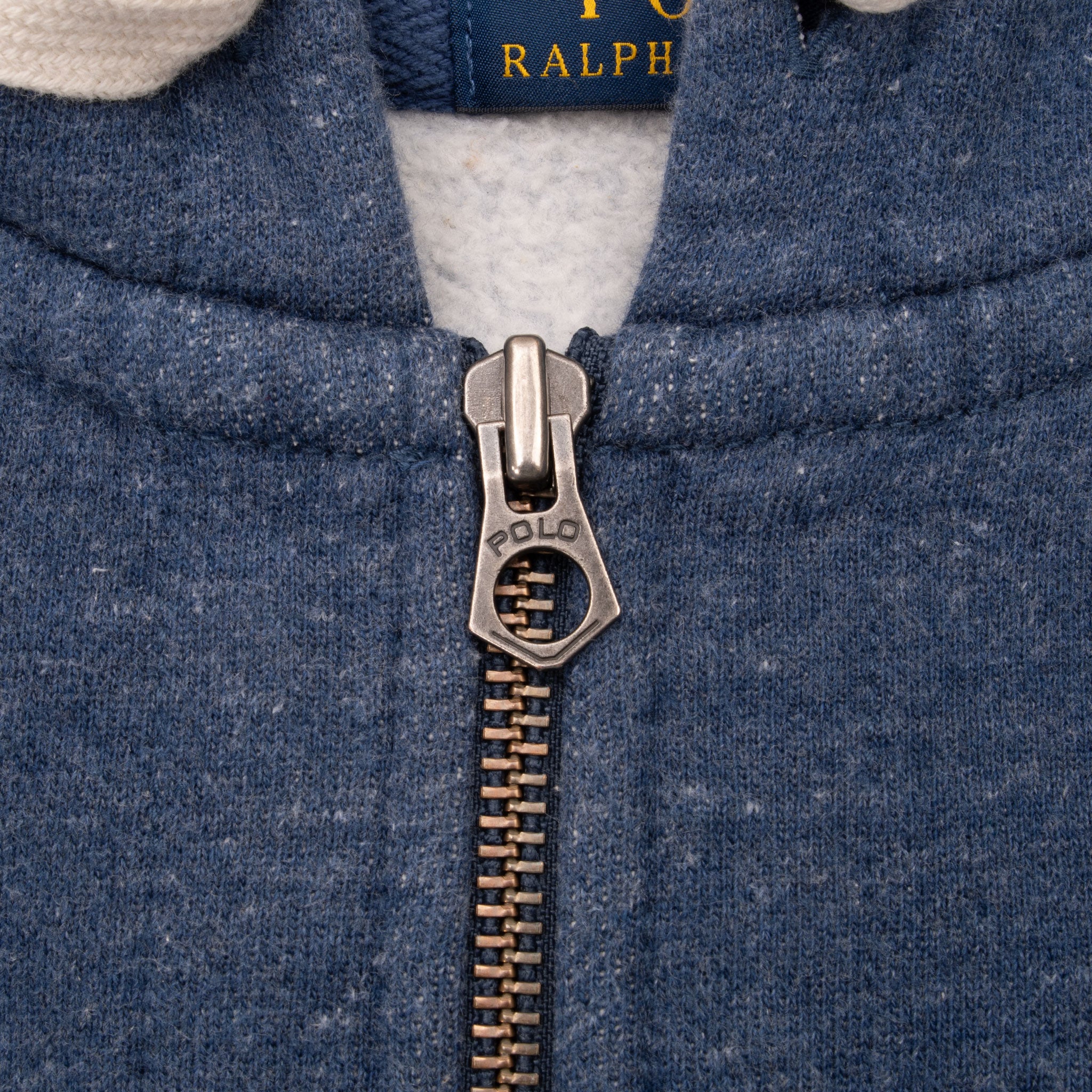 Vintage Ralph Lauren Full Zip Blue Hoodie Sweatshirt Size Large