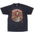 Full front of black 3D Emblem Righteous Ruler biker T-shirt with eagle graphic