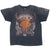 Full front of black 3D Emblem American Heritage biker T-shirt