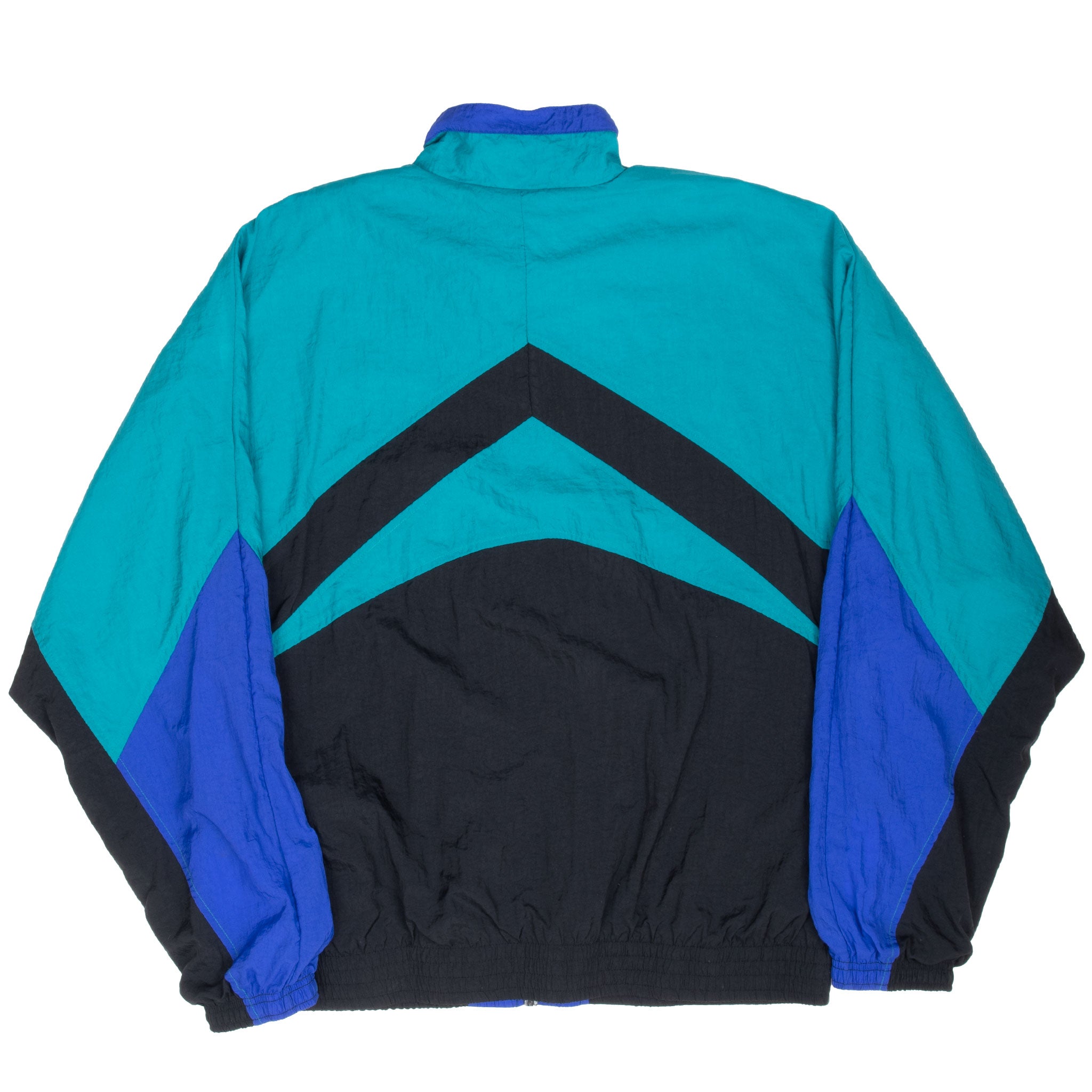 Vintage Nike Turquoise Blue Black Windbreaker Jacket Late 1980S Size Large