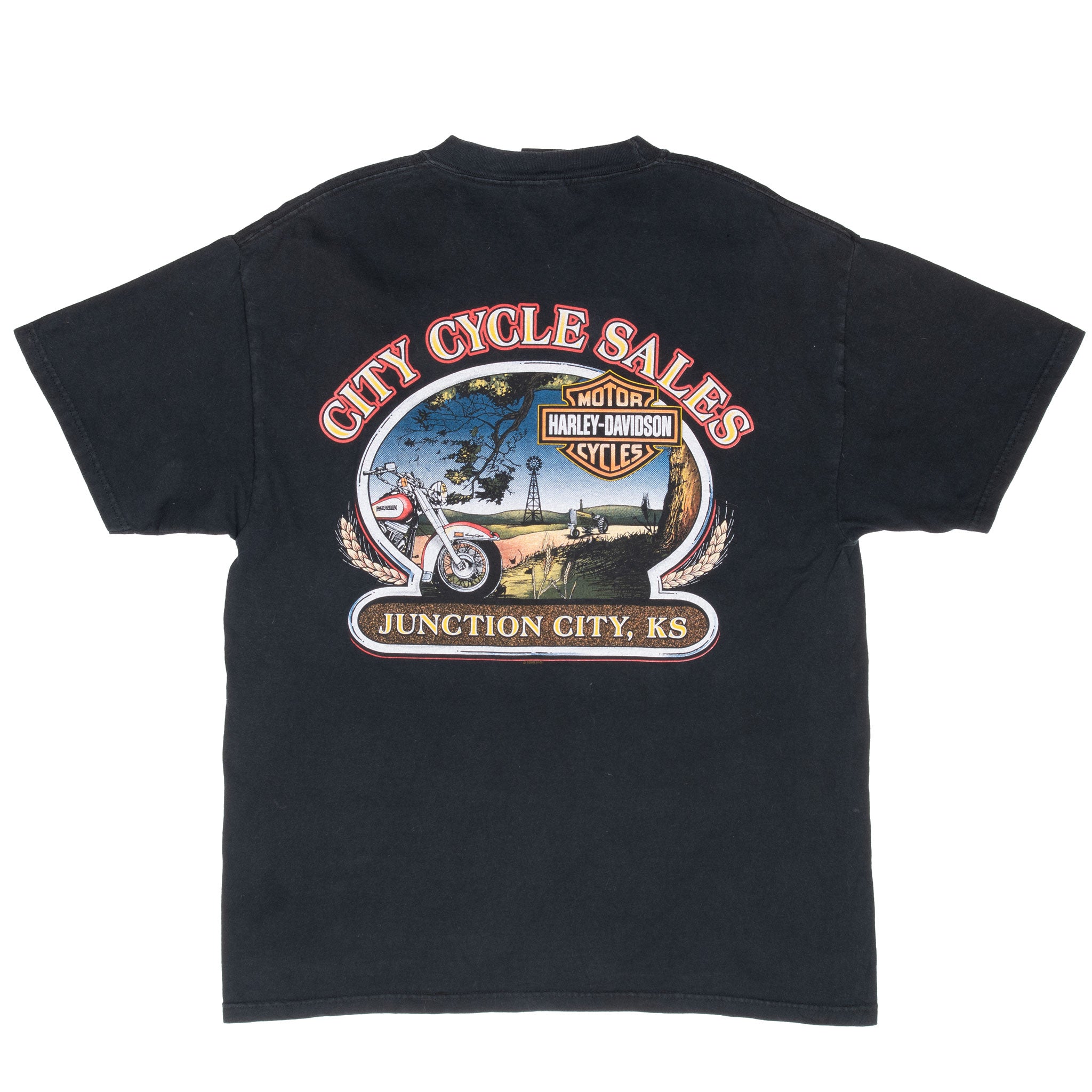 Vintage Harley Davidson Junction City Kansas 2004 Tee Shirt Large Made In Usa