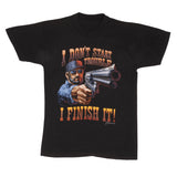 Vintage Armstrong And Albert I Don't Start Trouble I Finish It Tee Shirt 1990 Size Small With Single Stitch Sleeves