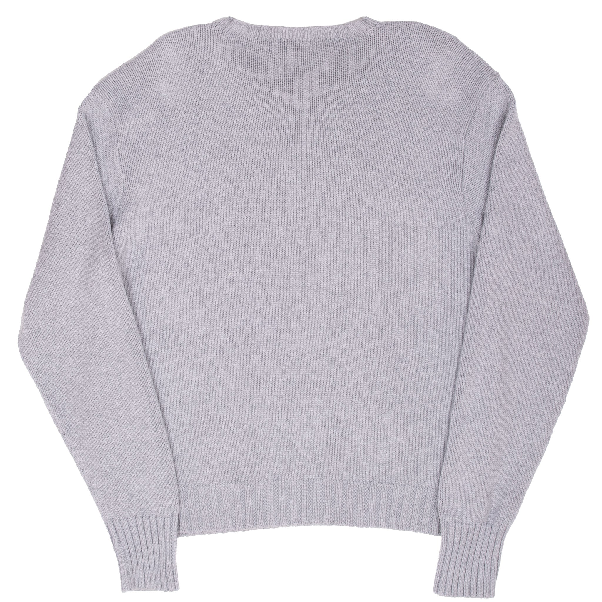 Vintage Polo Ralph Lauren Grey Knit Crewneck Sweater 1990S Size Large