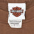 Harley-Davidson neck label with logo, fabric details, Made in USA text, and size L