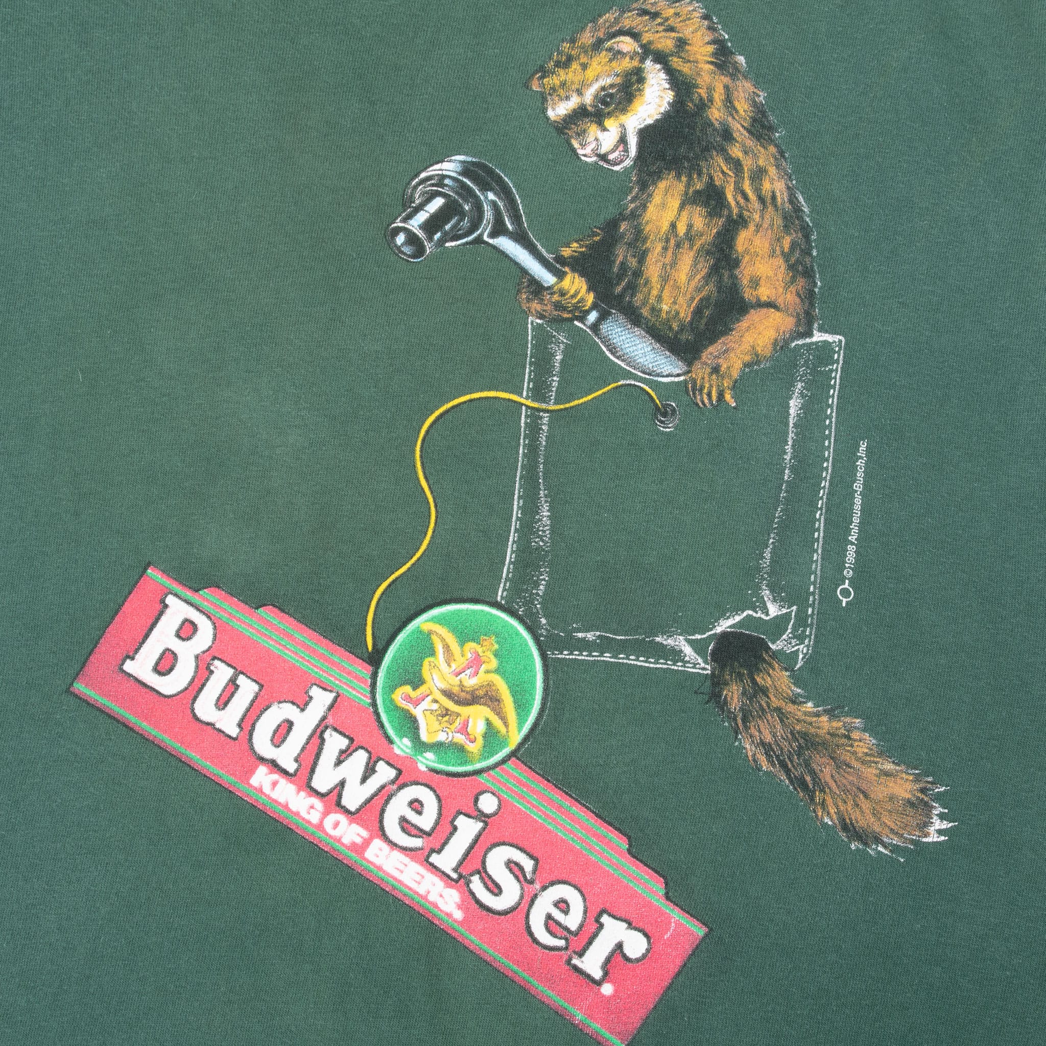 VINTAGE BUDWEISER FERRET FROGS TEE SHIRT 1998 SIZE LARGE