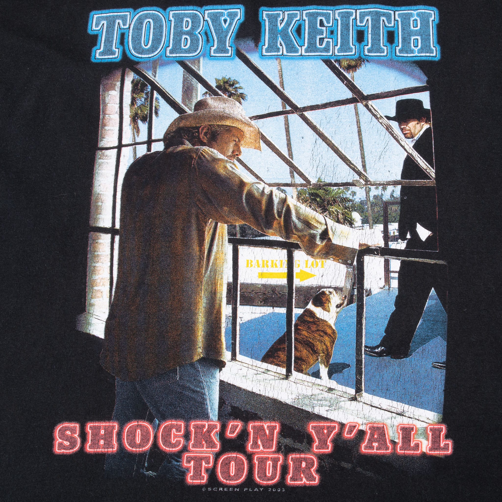 VINTAGE TOBY KEITH I LOVE THIS BAR SHOCK'N Y'ALL TOUR 2003 TEE SHIRT SIZE 2XL