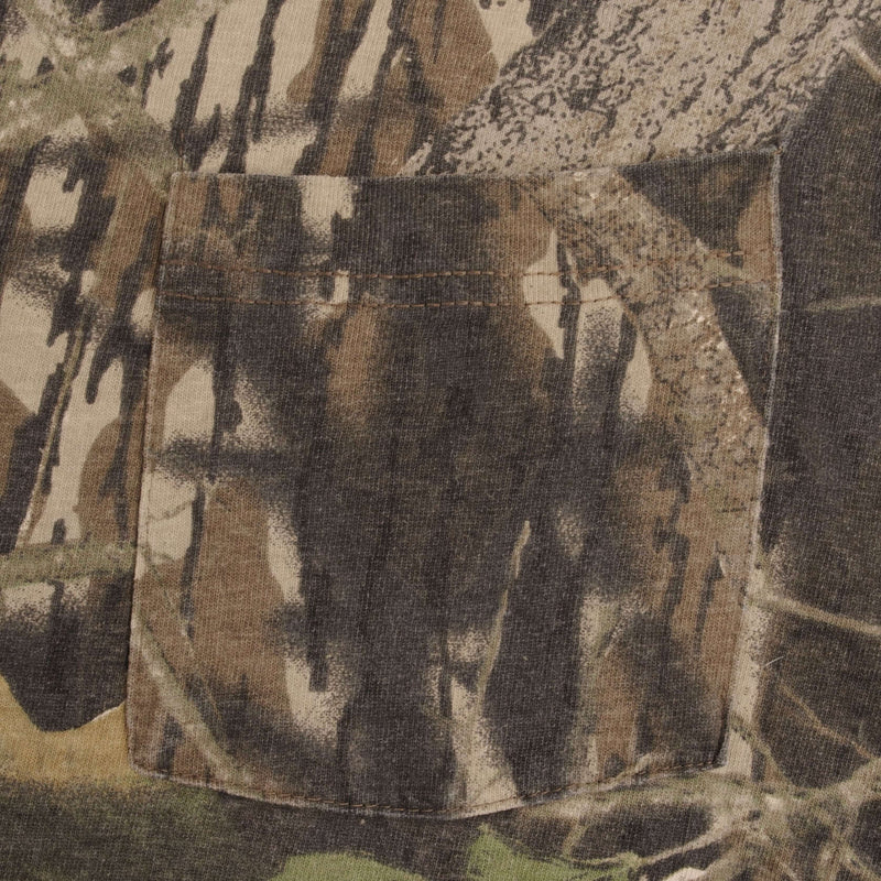Vintage Hunting Mossy Oak Break Up Camo Long Sleeve Pocket Tee Shirt Size 2XL