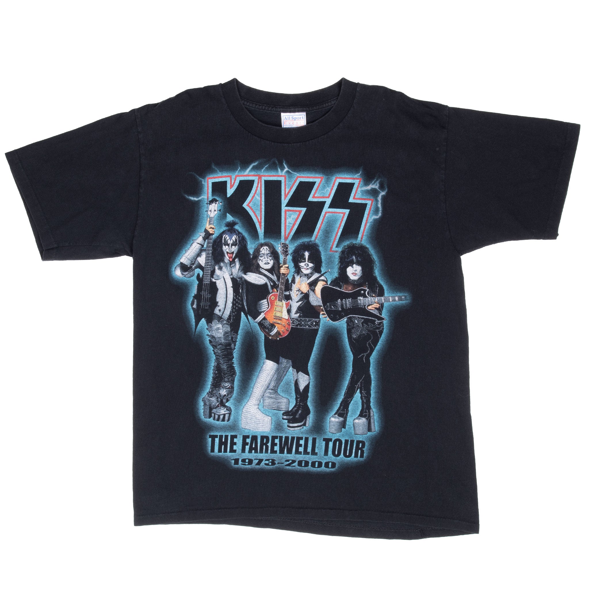 Vintage Kiss The Farewell Tour 2000 Tee Shirt Size Large With Single Stitch Sleeves