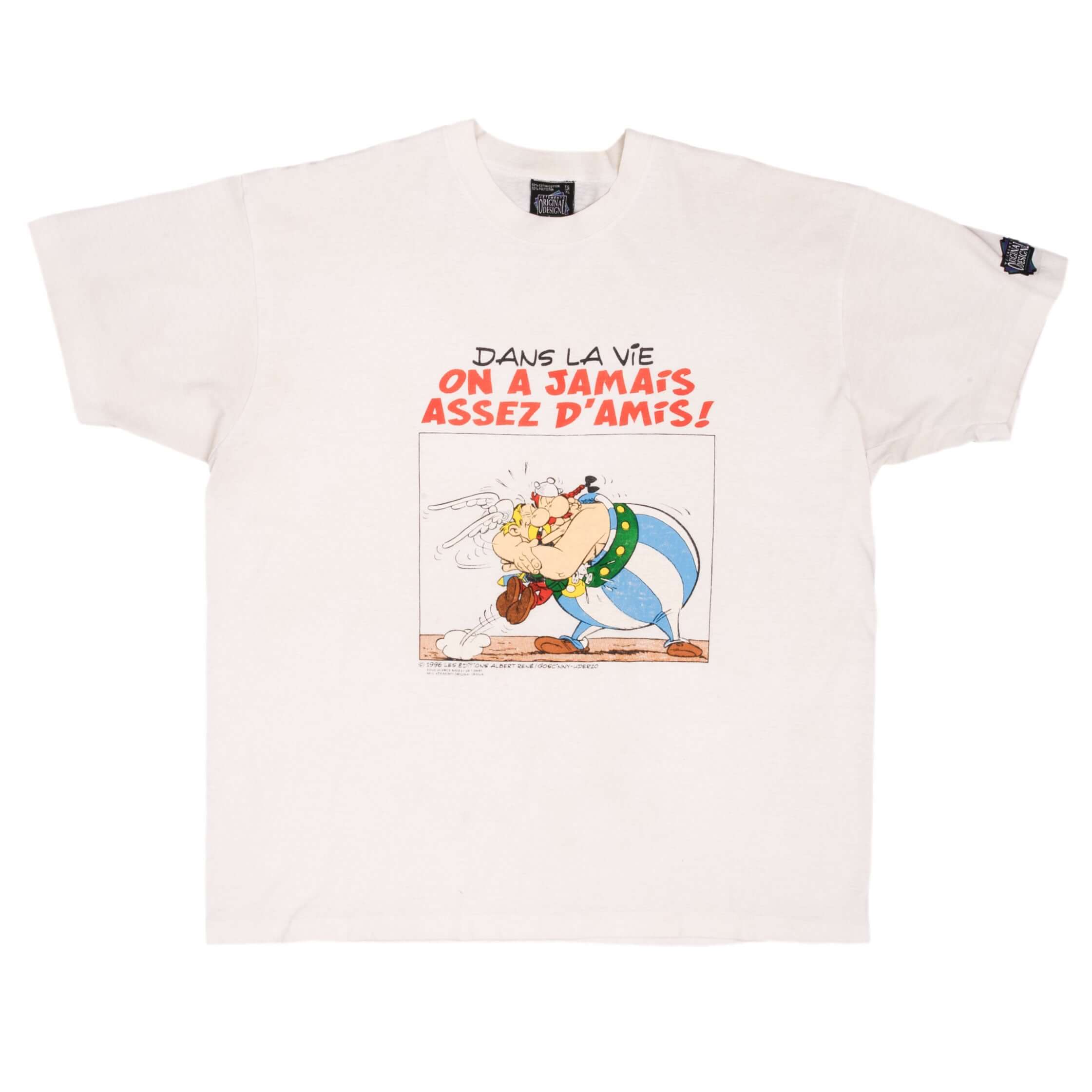 Vintage Asterix & Obelix On A Jamais Assez D'amis Tee Shirt 1996 Size XL