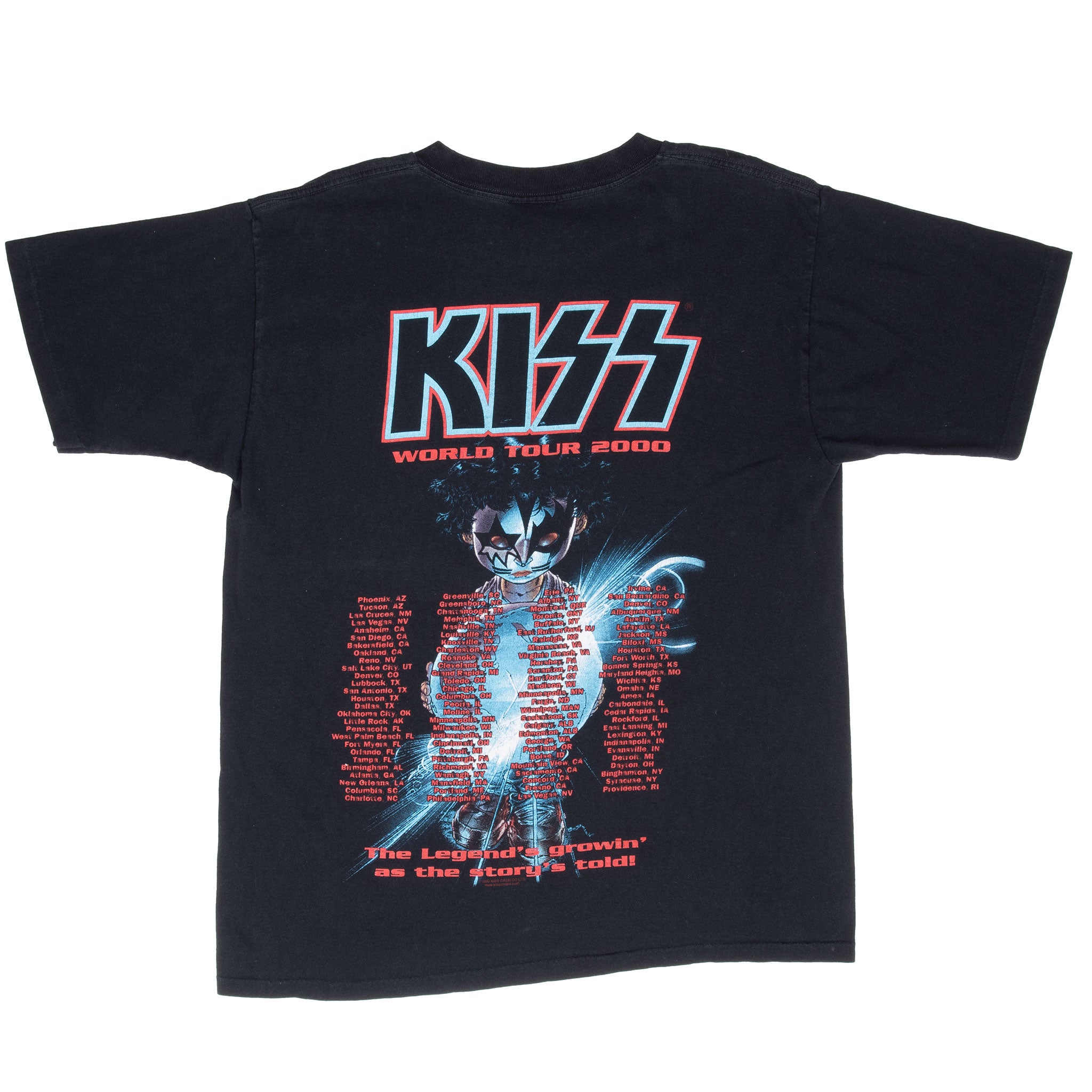 Vintage Kiss The Farewell Tour 2000 Tee Shirt Size Large With Single Stitch Sleeves