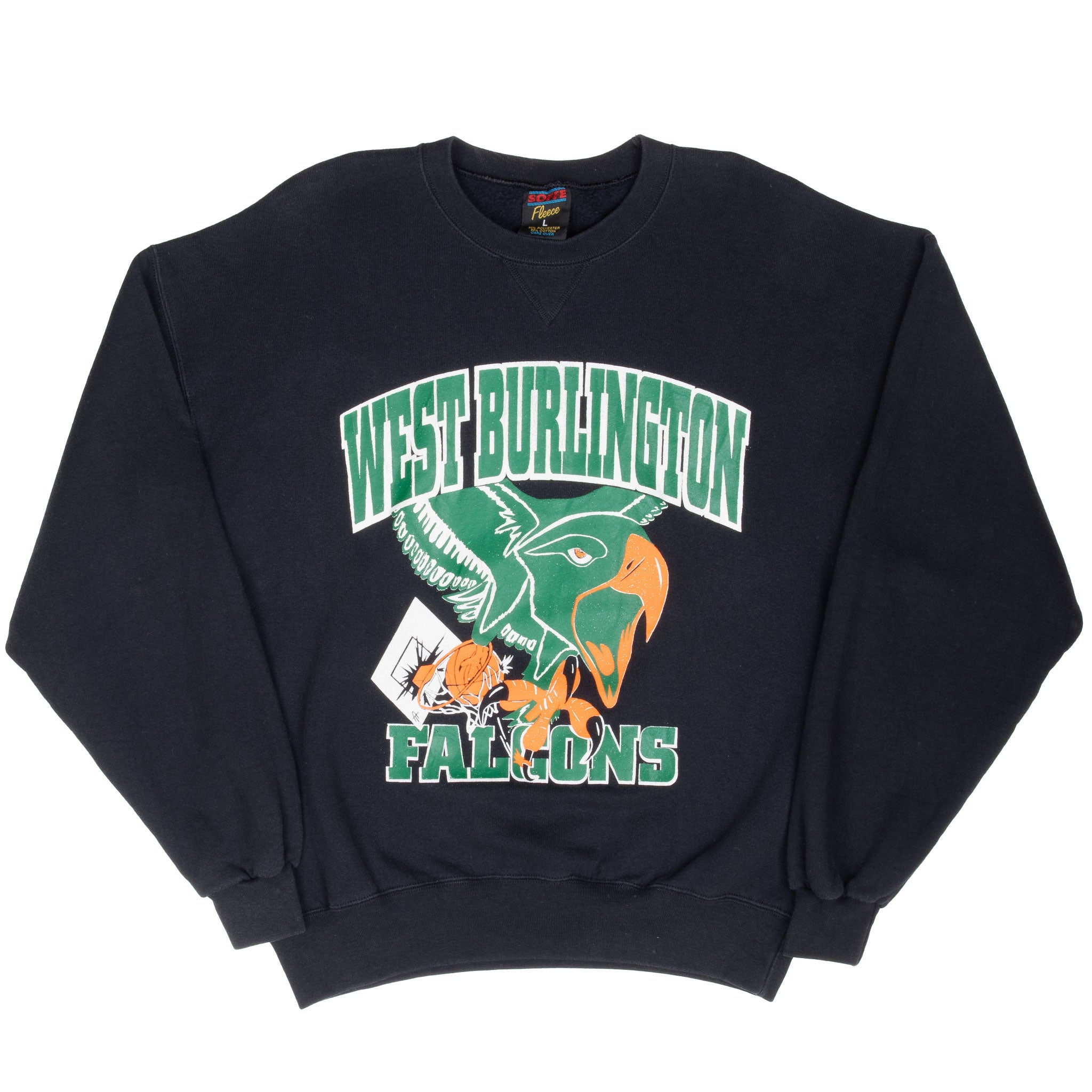 Vintage West Burlington High School Falcons 1990S Sweatshirt Size Large Made In Usa