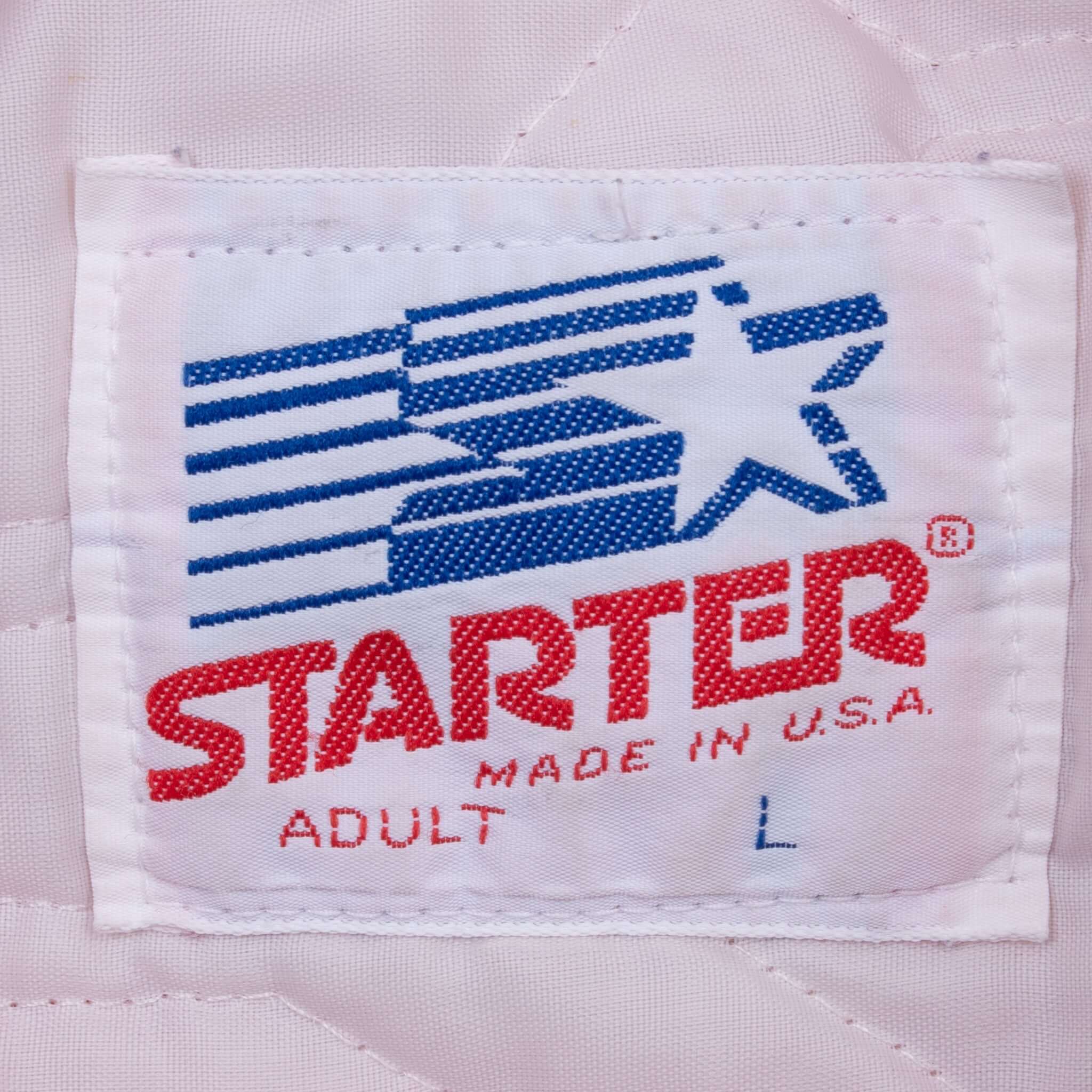 Vintage Indiana Red Satin Bomber Starter Jacket 1980S Size Large Made In Usa