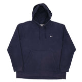 Vintage Nike Classic Swoosh Navy Hoodie Sweatshirt 2000S Size XL