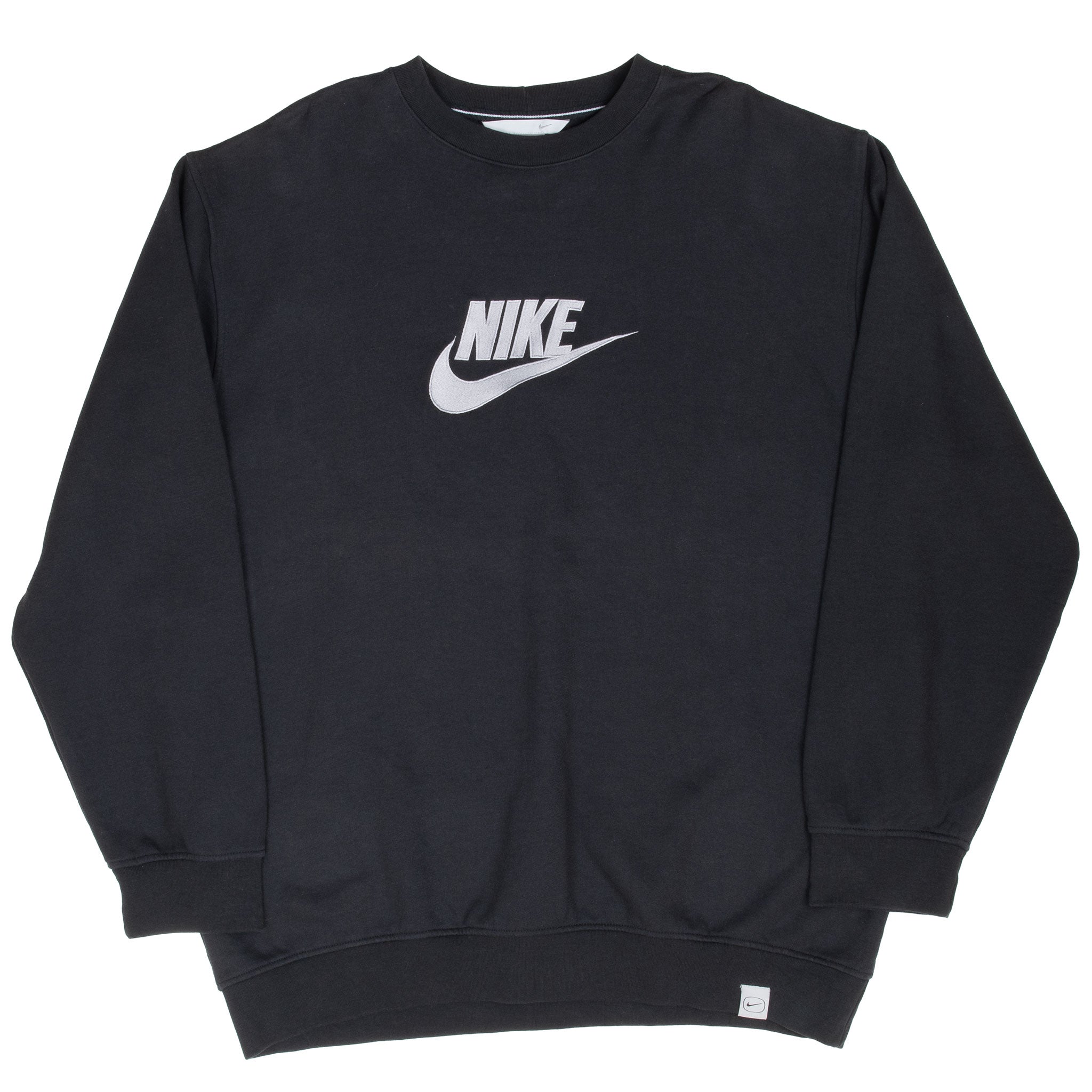 Vintage Nike Big Swoosh Black Sweatshirt 2000S Size 2XL