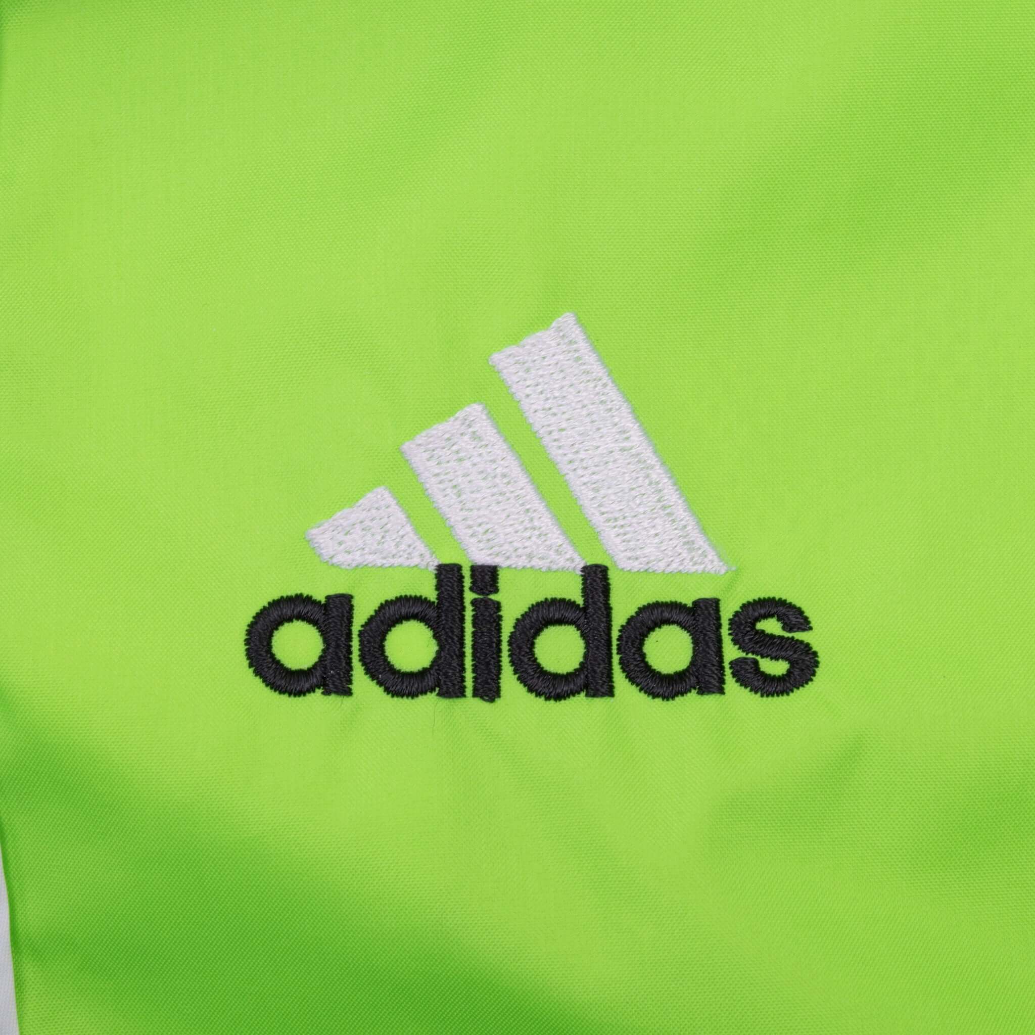 Vintage Adidas Neon Green Windbreaker Jacket 1990S Size Large