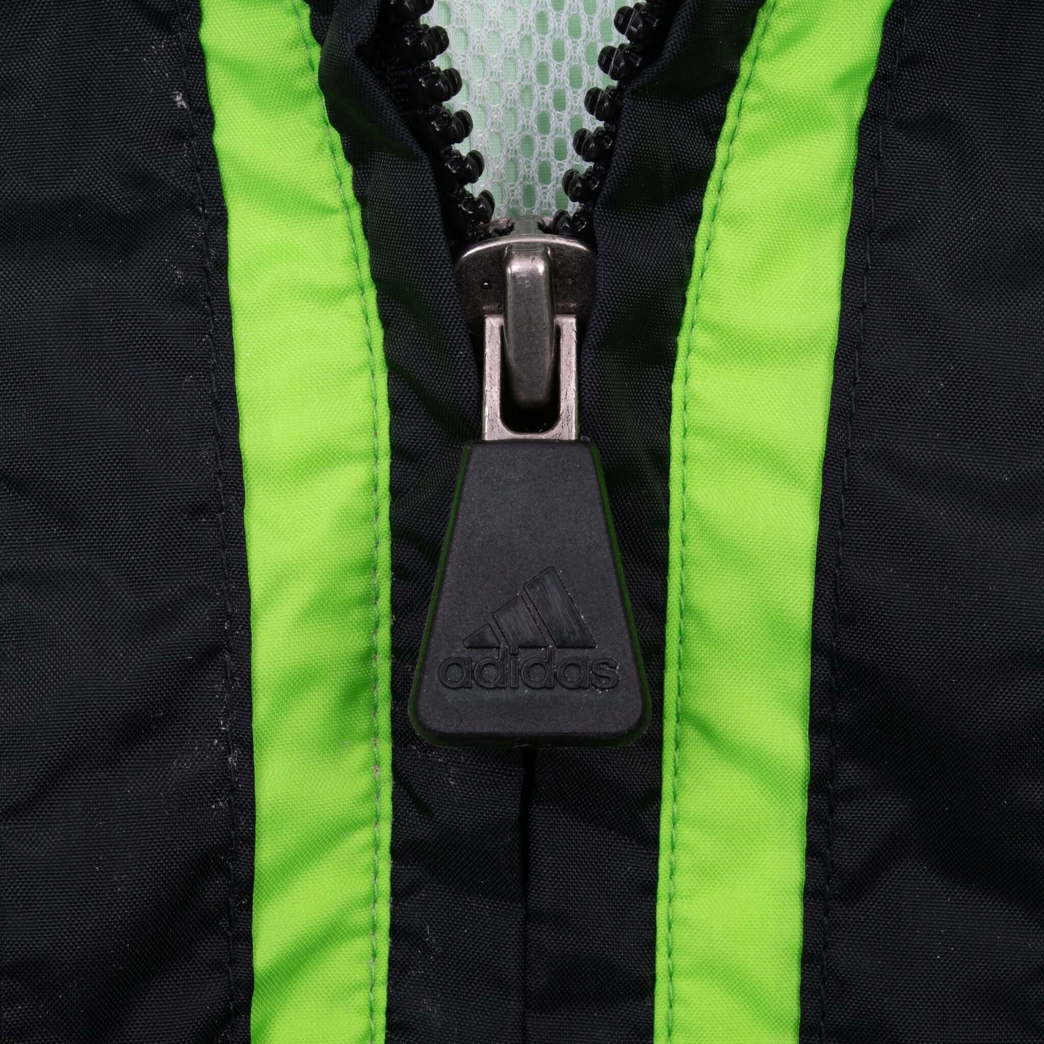 Vintage Adidas Neon Green Windbreaker Jacket 1990S Size Large