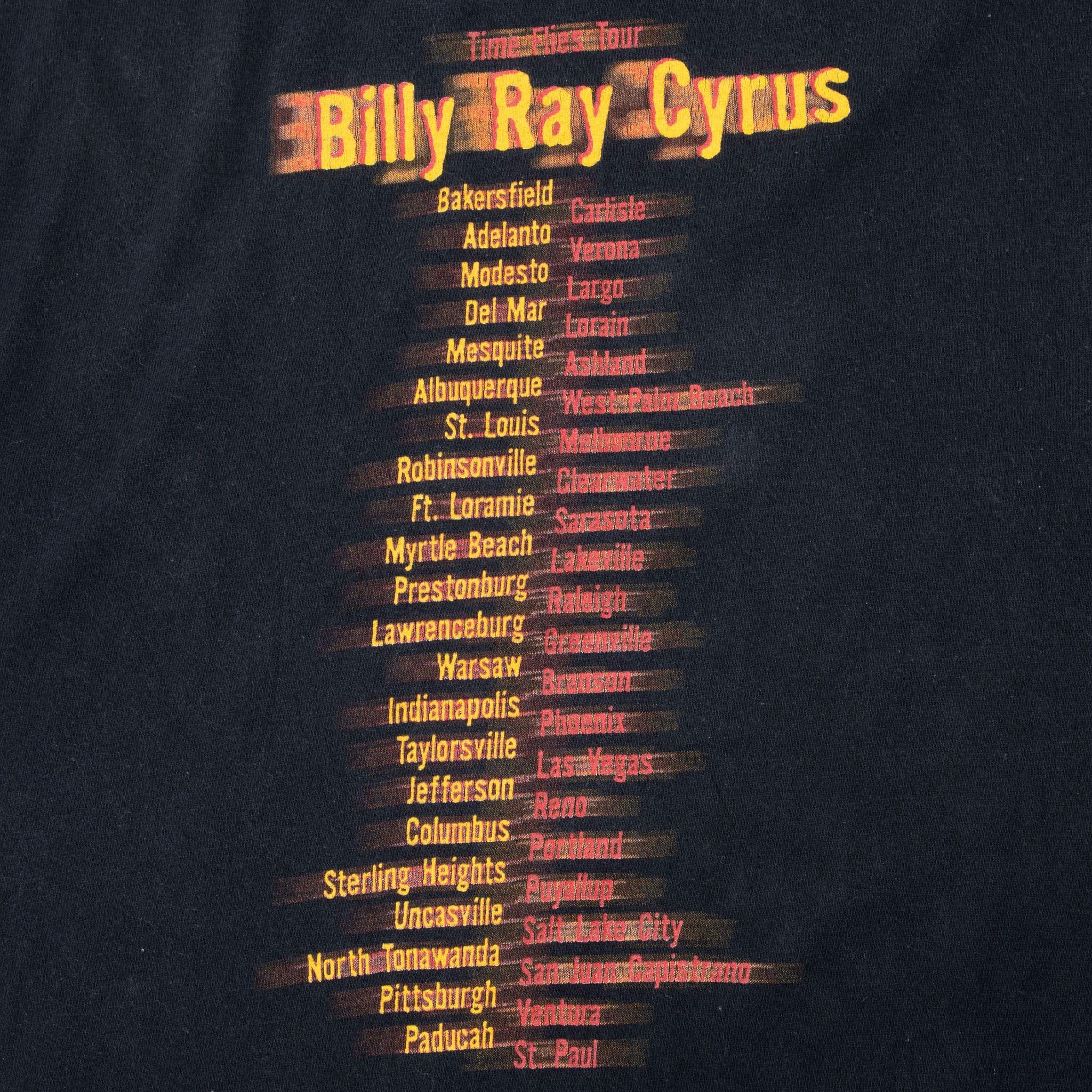 VINTAGE BILLY RAY CYRUS TIME FILES TOUR 2002 TEE SHIRT MEDIUM
